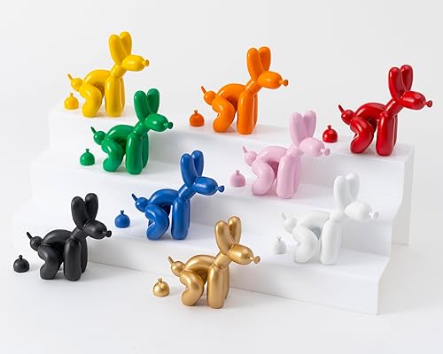 Miniatura 3 de Decoración de estatua de perro con globos, decoración verde para estante, regalos divertidos de broma de elefante blanco, estatua de perro para mesa