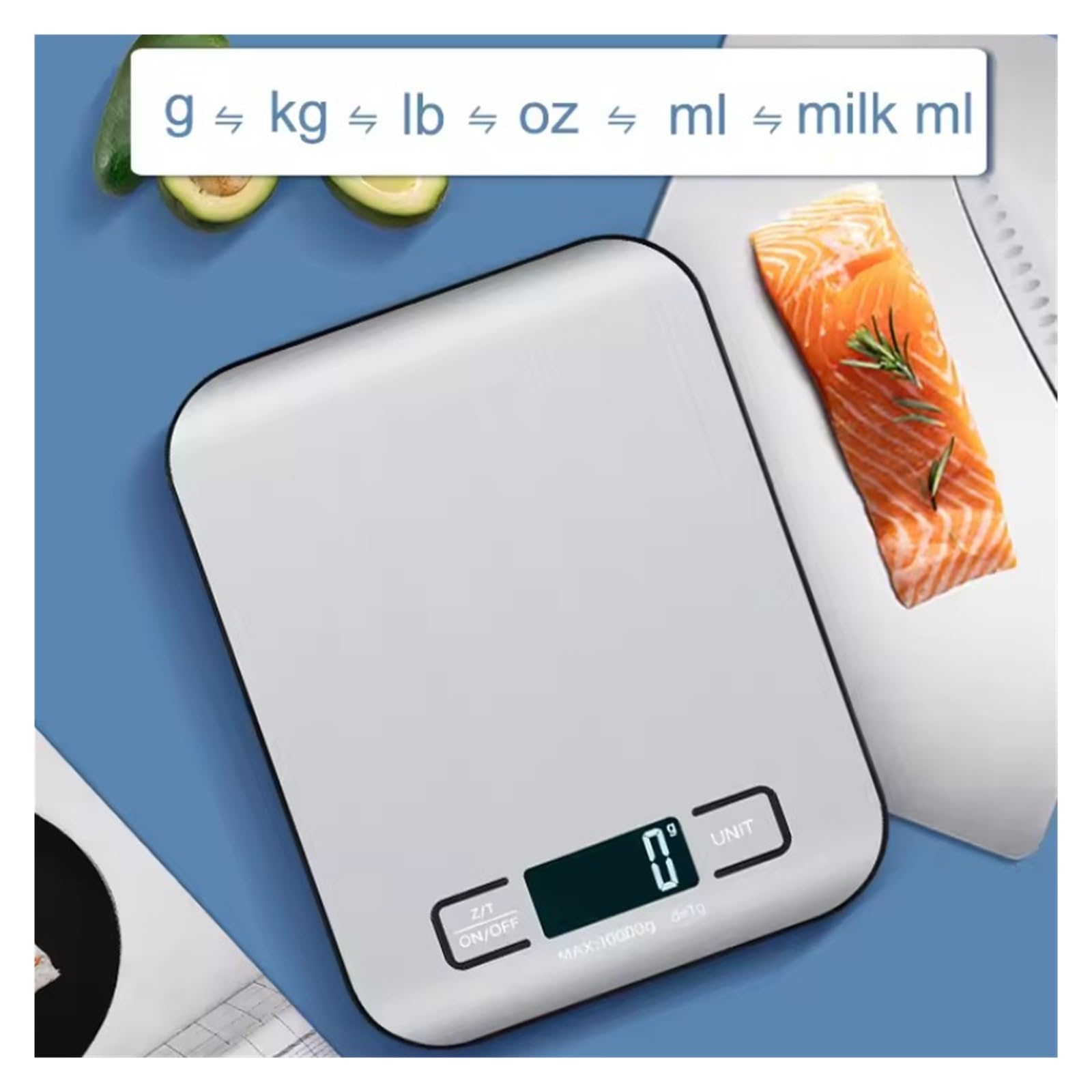 Báscula de cocina panel acero inoxidable 5 kg/1 g