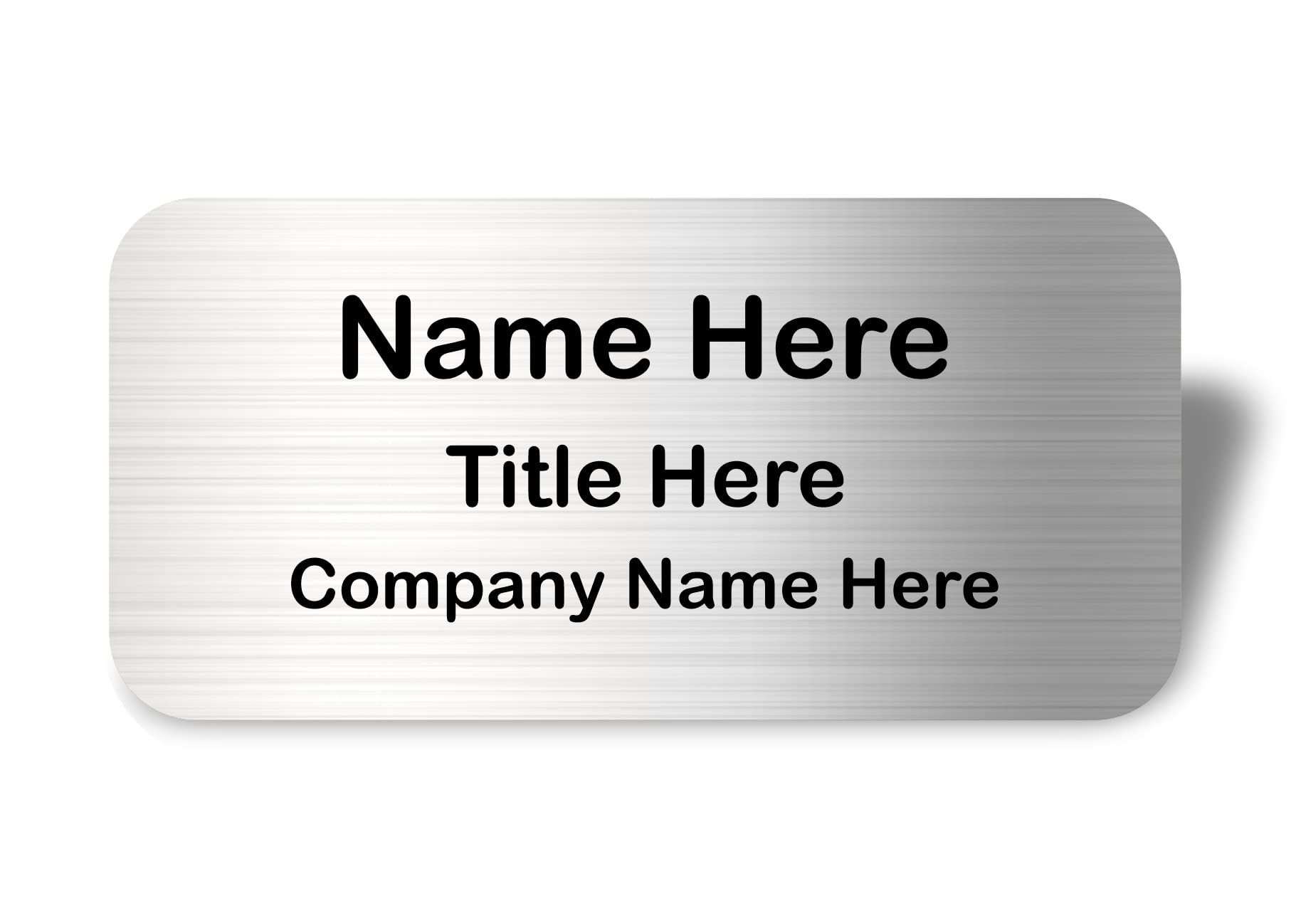 Awards4U Custom Name Tag - Personalized Metal Name Badge with Magnet Backing - Silver, 3"x1.5" - No Logo