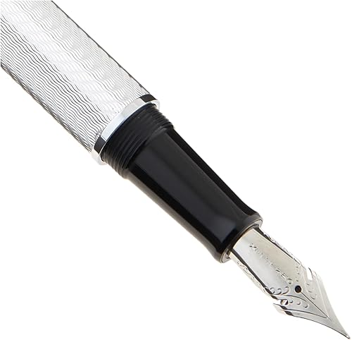 Miniatura 3 de Conklin Herringbone Signature Pluma Estilográfica Plata - Omniflex