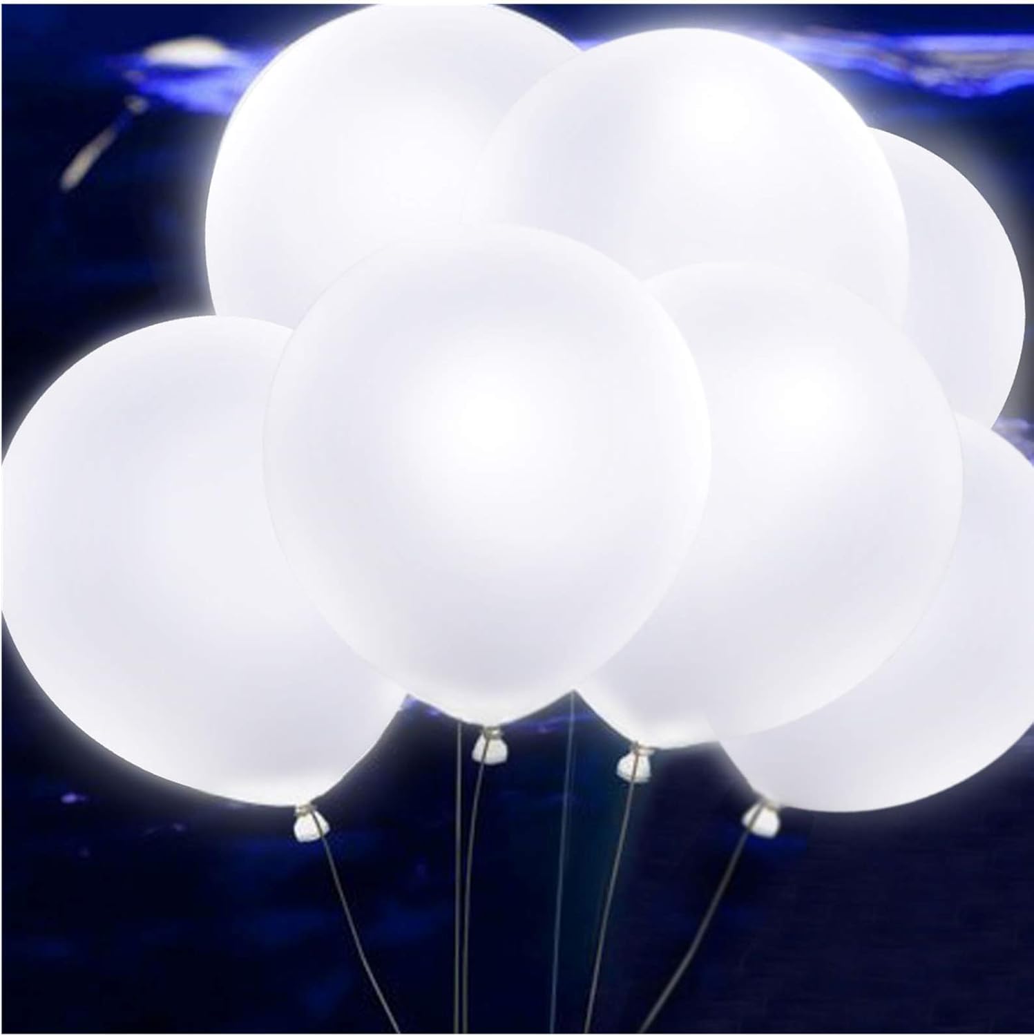 40 PCS LED Light Up White Balloons with Non-flashing White Lights Long Standby Time for Dark Party,Christmas Wedding Decorations