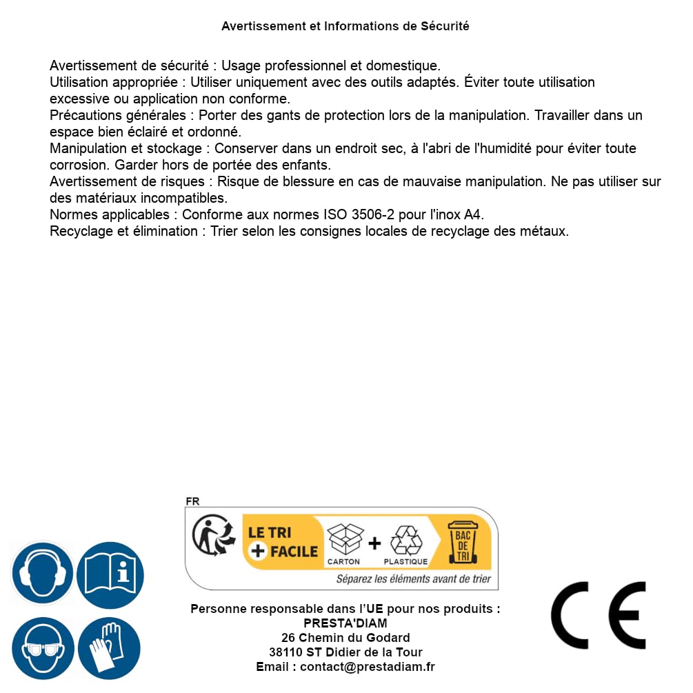 D-Work, 100 dadi da fresa, M5 mm, in acciaio inox A4