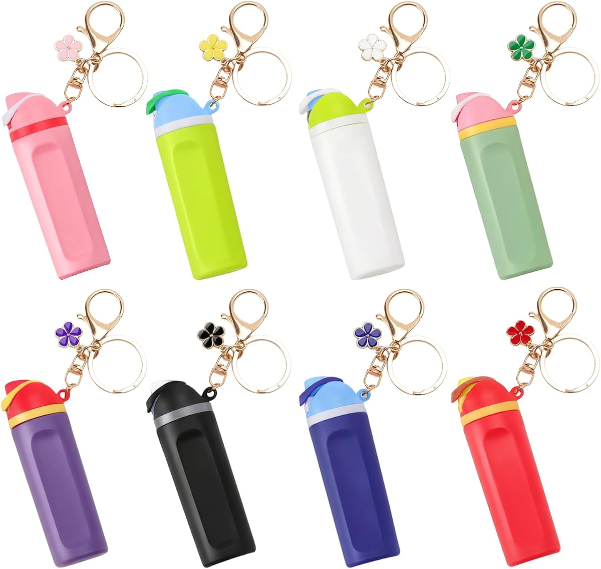 Paquete de 8 mini llaveros para botella de agua Owala, mini llavero para tazas, soporte para palillos para mujeres y niñas