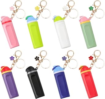 8 Pack Mini Tumbler Keychain for Owala Water Bottle, Mini Cup Keychain Chapstick Holder for Women Girls