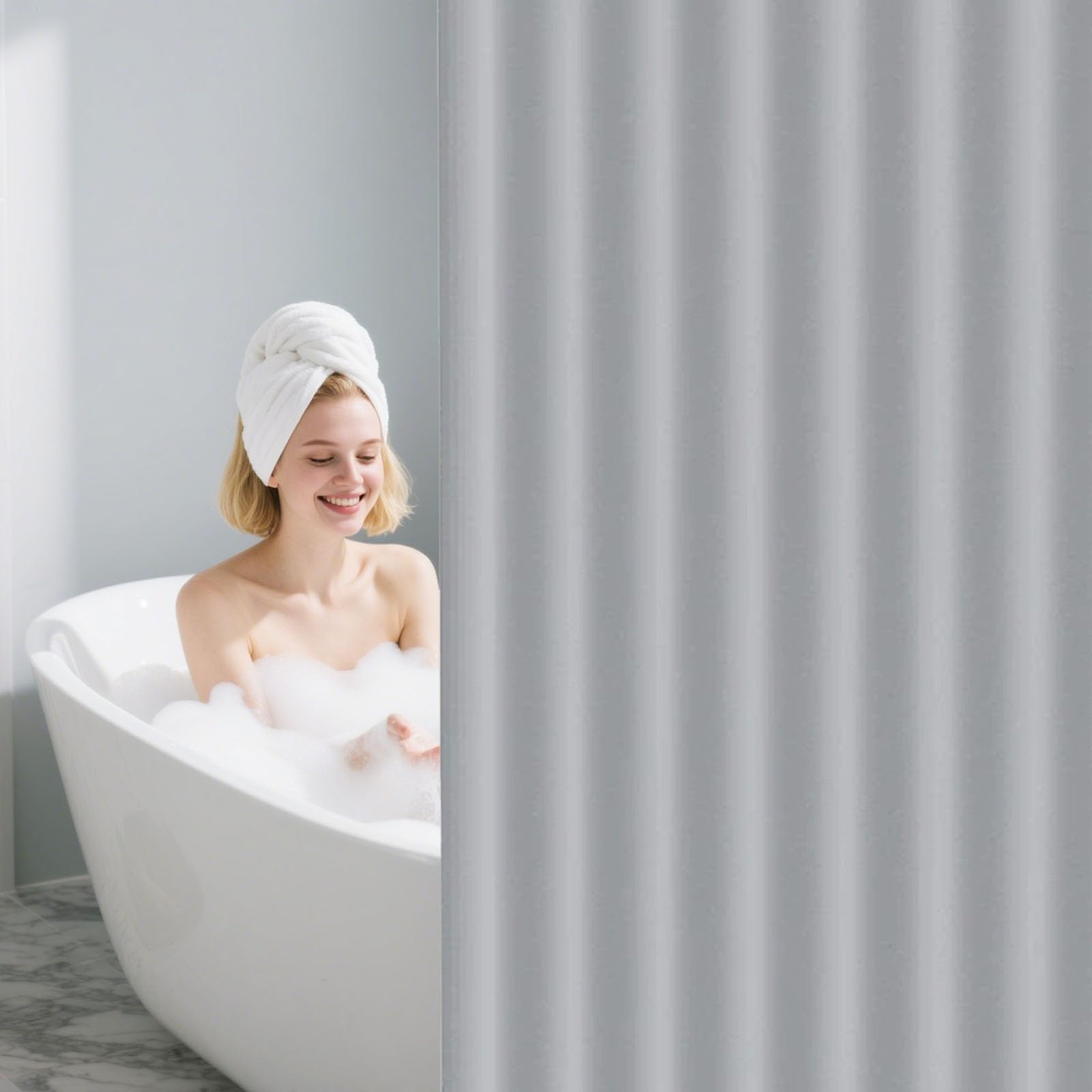 Barre De Douche Pliable, Tringle À Angle Réglable Extensible Avec Anneaux et Ventouses, De Douche Pour Salle De Bain et Baignoire, Sans Perçage (Blanc, 4-fold)