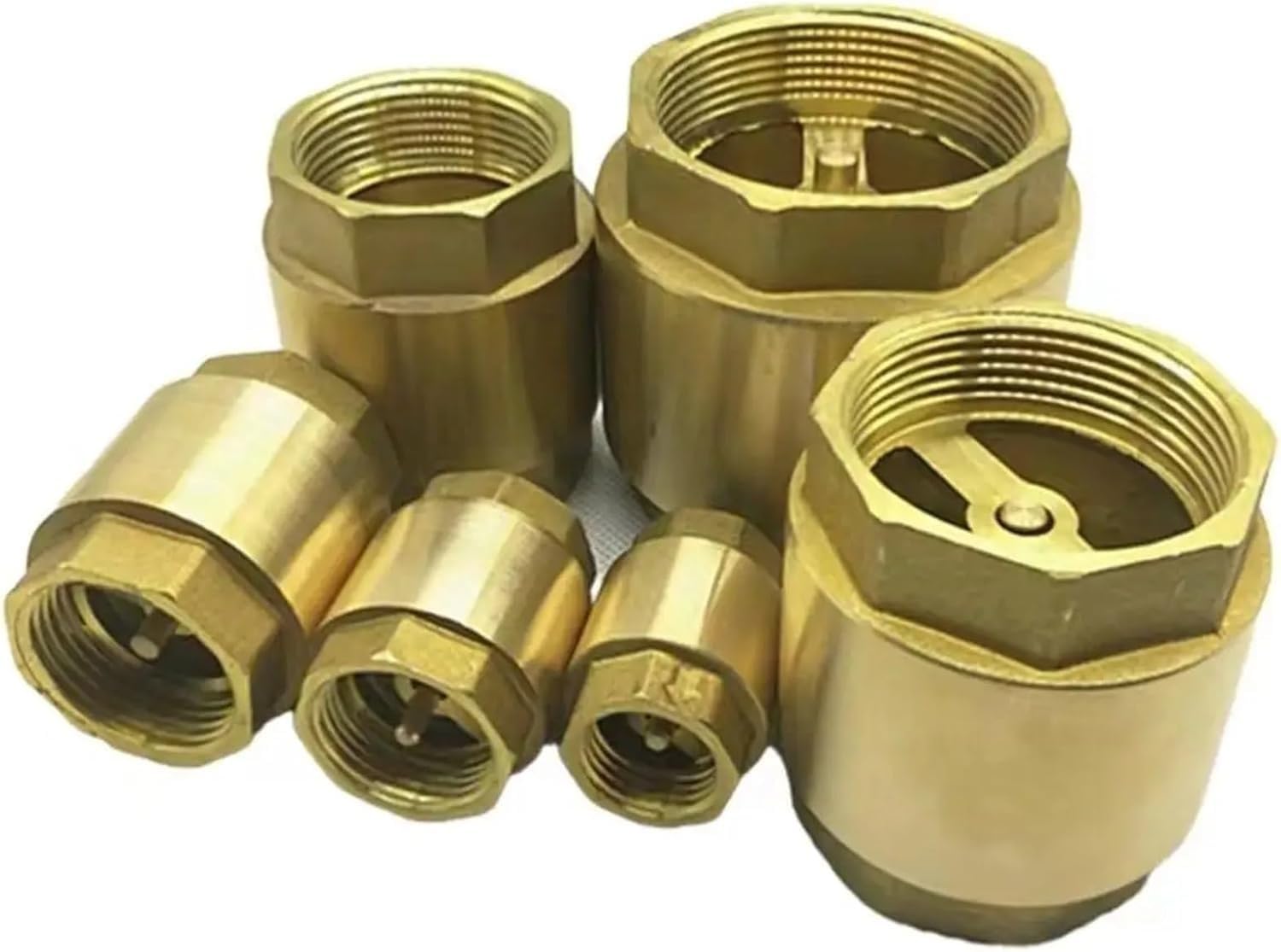 Válvula de retención unidireccional con resorte en línea hexagonal de latón, válvula antirretorno for fontanería, tamaños BSP de 1/2" a 2", 1 unidad