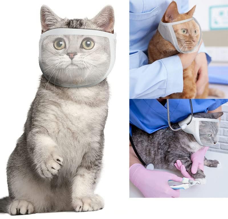 Amazon | 猫 口輪 猫用マスク 通気穴付き 透明 PVC フェイスカバー