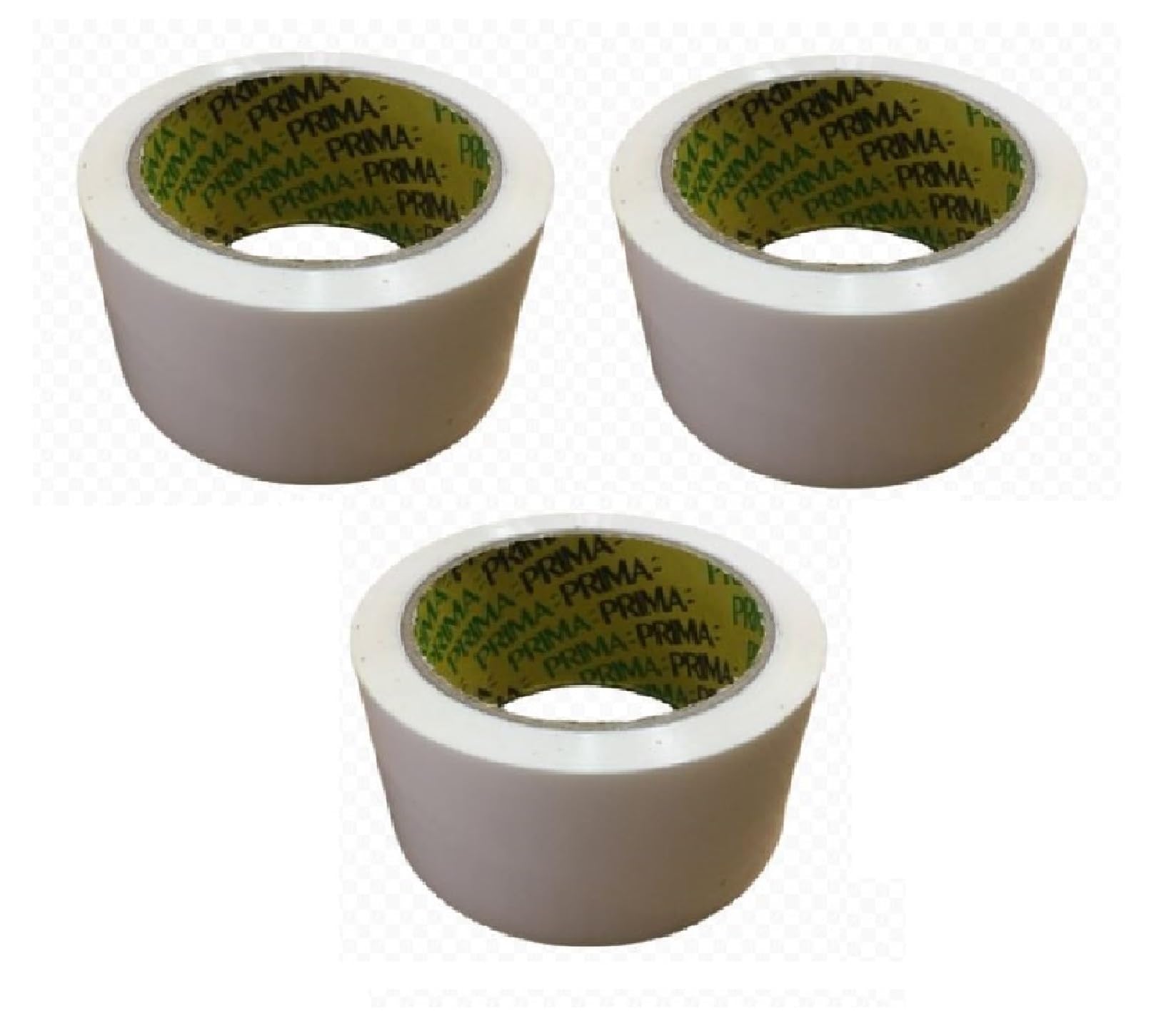 Prima- 3 Roll Pack White Tape Roll for Packaging Moving Parcels Boxes Heavy Duty Packing Strong, Secure and Sticky 48x66m