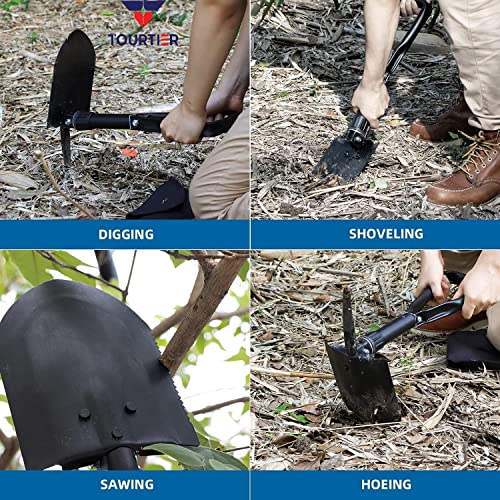 Image of Camping Shovel Foldable, 18.25 inch Tactical Shovels, Entrenching Tool, Tri-Fold Handle with Carry Bag for Off-Roading Camping Outdoor Hiking Backpacking Traveling Car (Shovels-B)