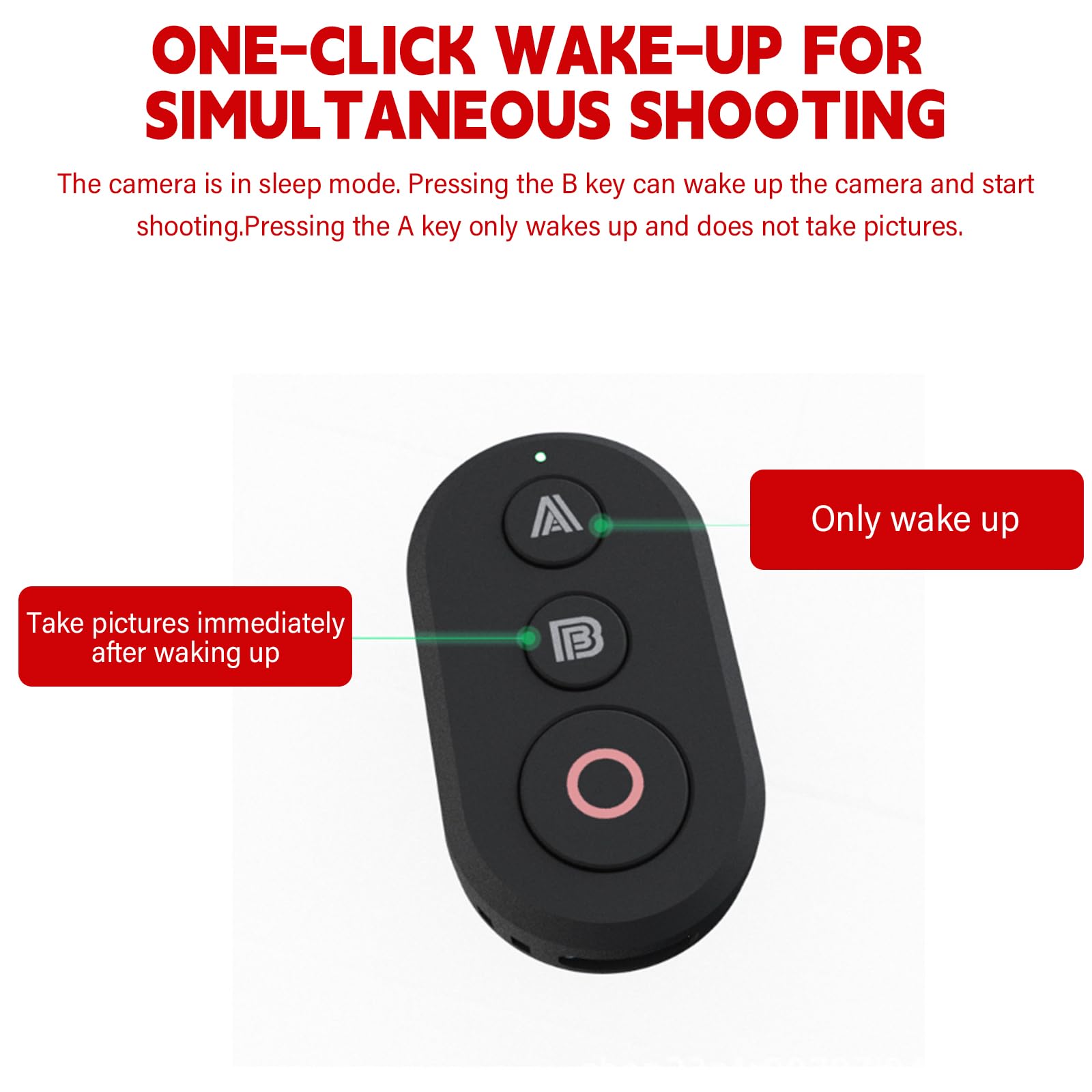 Telecomando Bluetooth compatibile con Insta360 X5/4/3/2/Go3/S/ACE pro/ACE GoPro 13/12/11/10/9/8/IOS/Android, portata 10 m, con cinturino e supporto per bicicletta per avventure all'aria aperta e