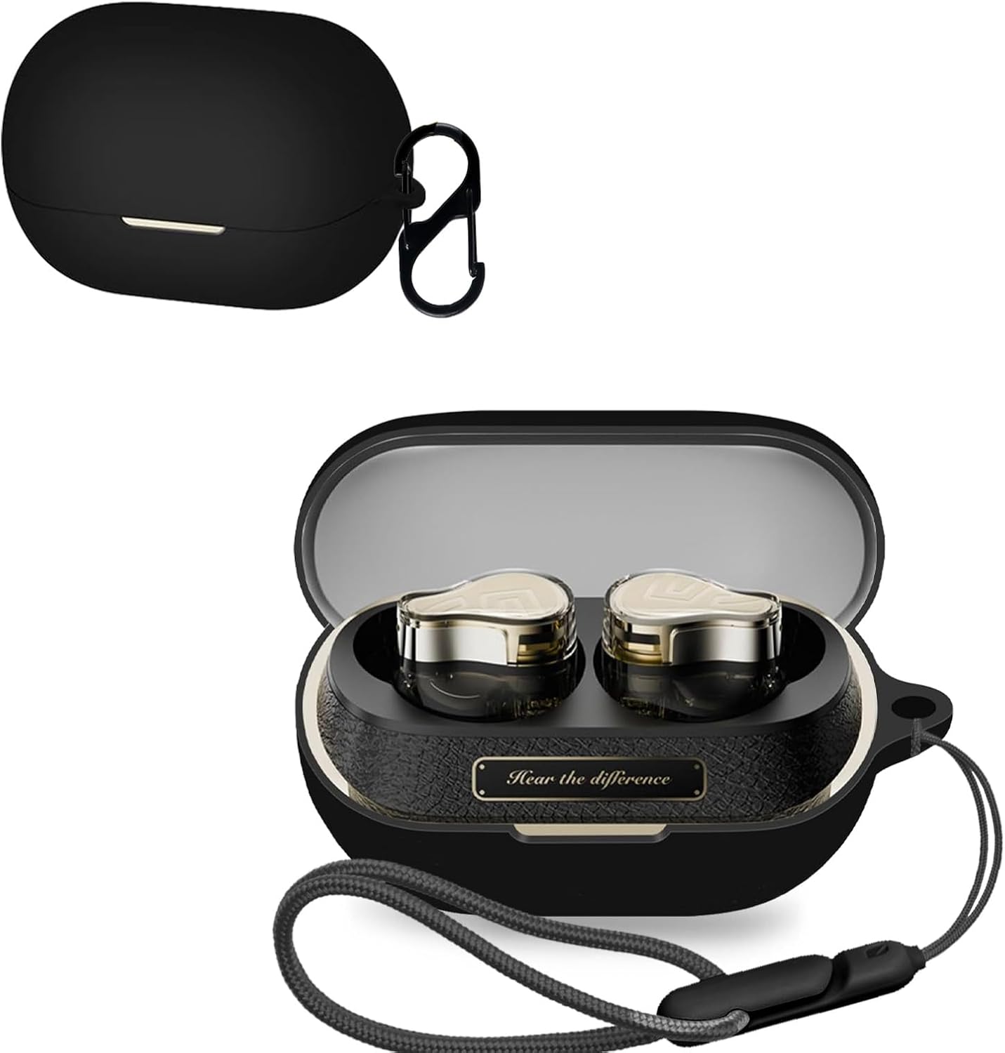 【✨特価✨】SOUNDPEATS Engine 4 ケース　ブラック　落下防止 Amazon.co.jp: SoundPEATS Engine 4 用 ケース カバー （カラビナ付き+