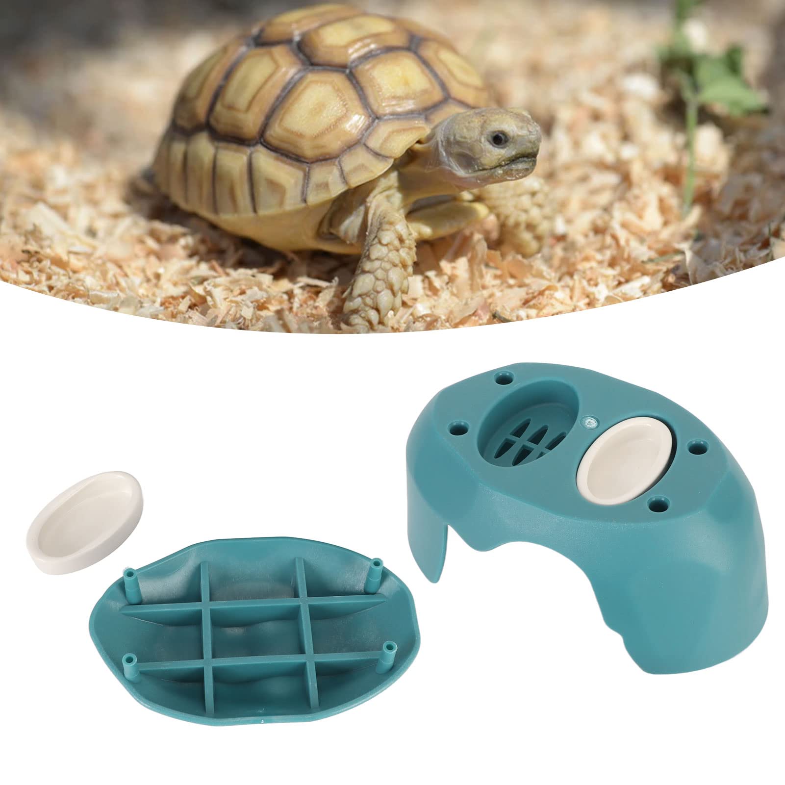 Reptile Hides Humidification Cave Help Your Pets Shedding Reptile Hideout Cave Box with Ceramic Bowl for Tortoise - Image 3