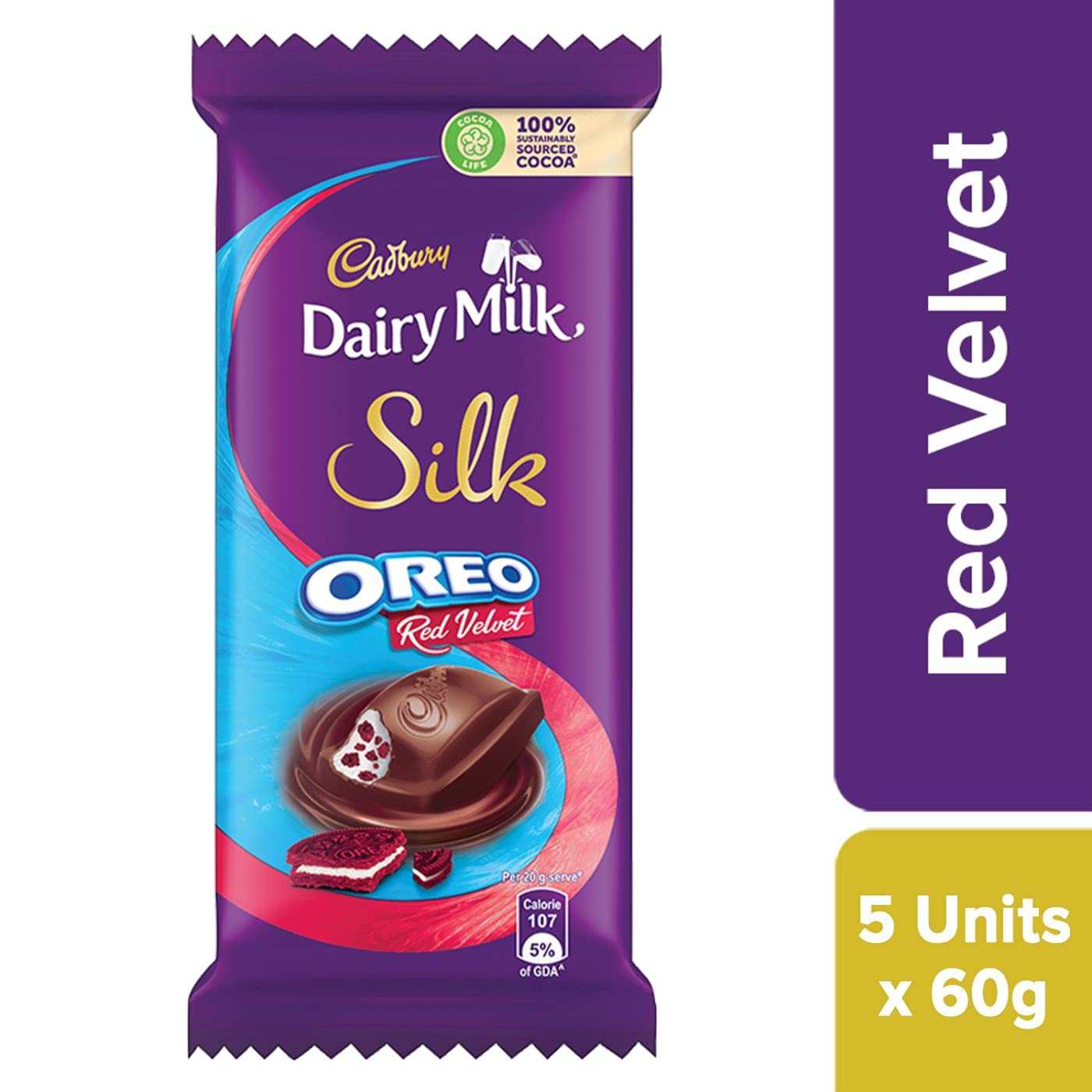 Buy Cadbury Dairy Milk Silk Oreo Red Velvet, 5 x 60 g Online at
