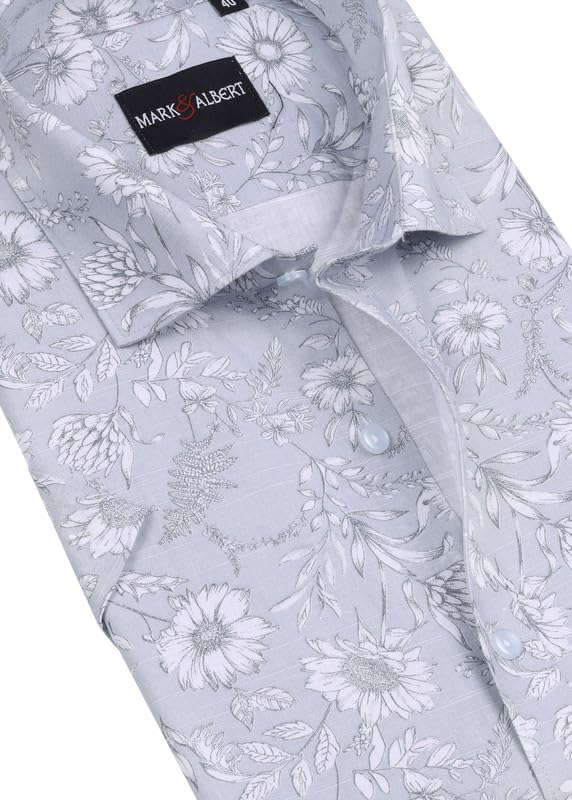 Image of MARK & ALBERT Mens Half Sleeves Printed Shirt