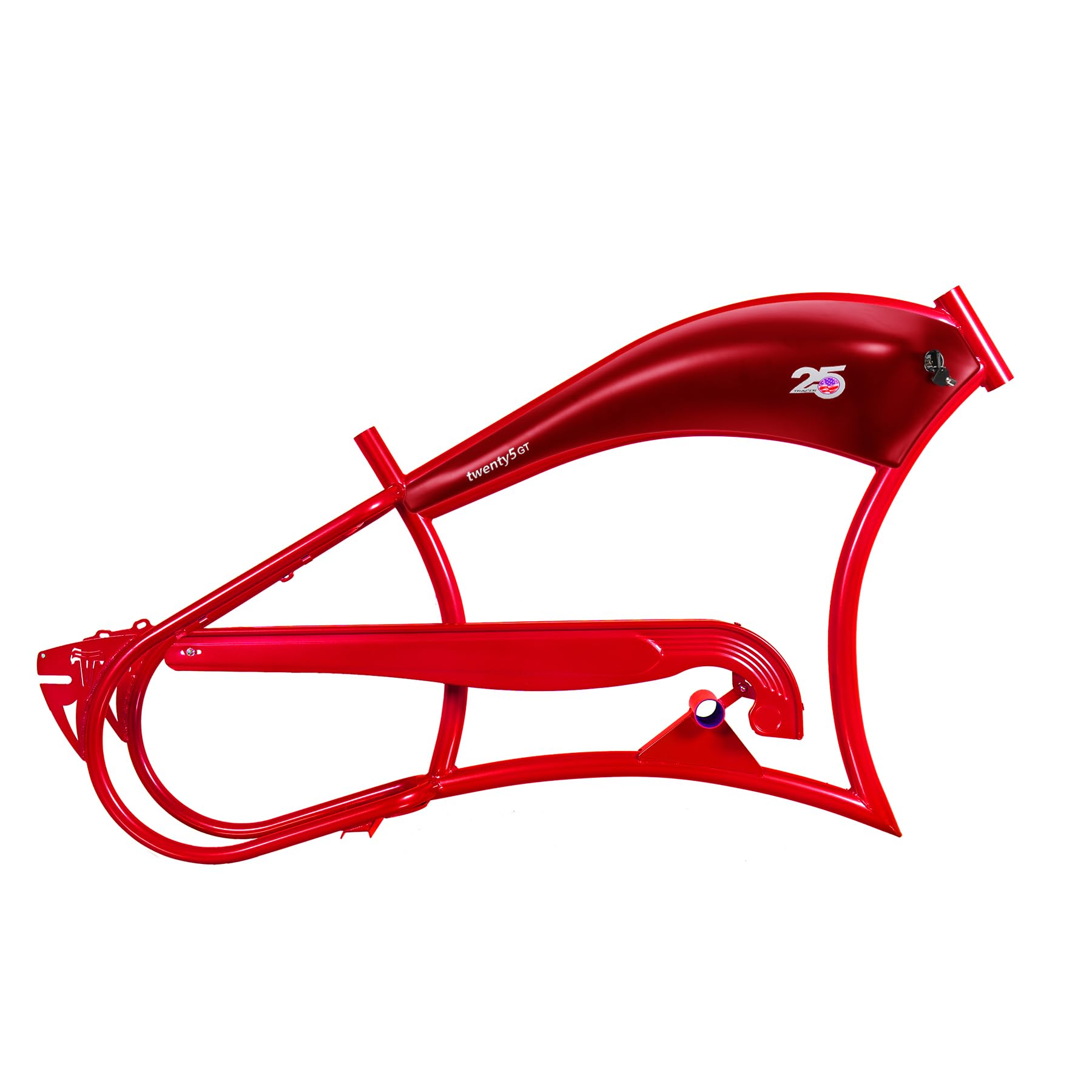 Tracer twenty5 E-Bike 26" Stretch Cruiser Steel Frame and Chain Guard,BT-T800 Battery Holder for 26" x3.0, 4.0 Tire Multi-Color