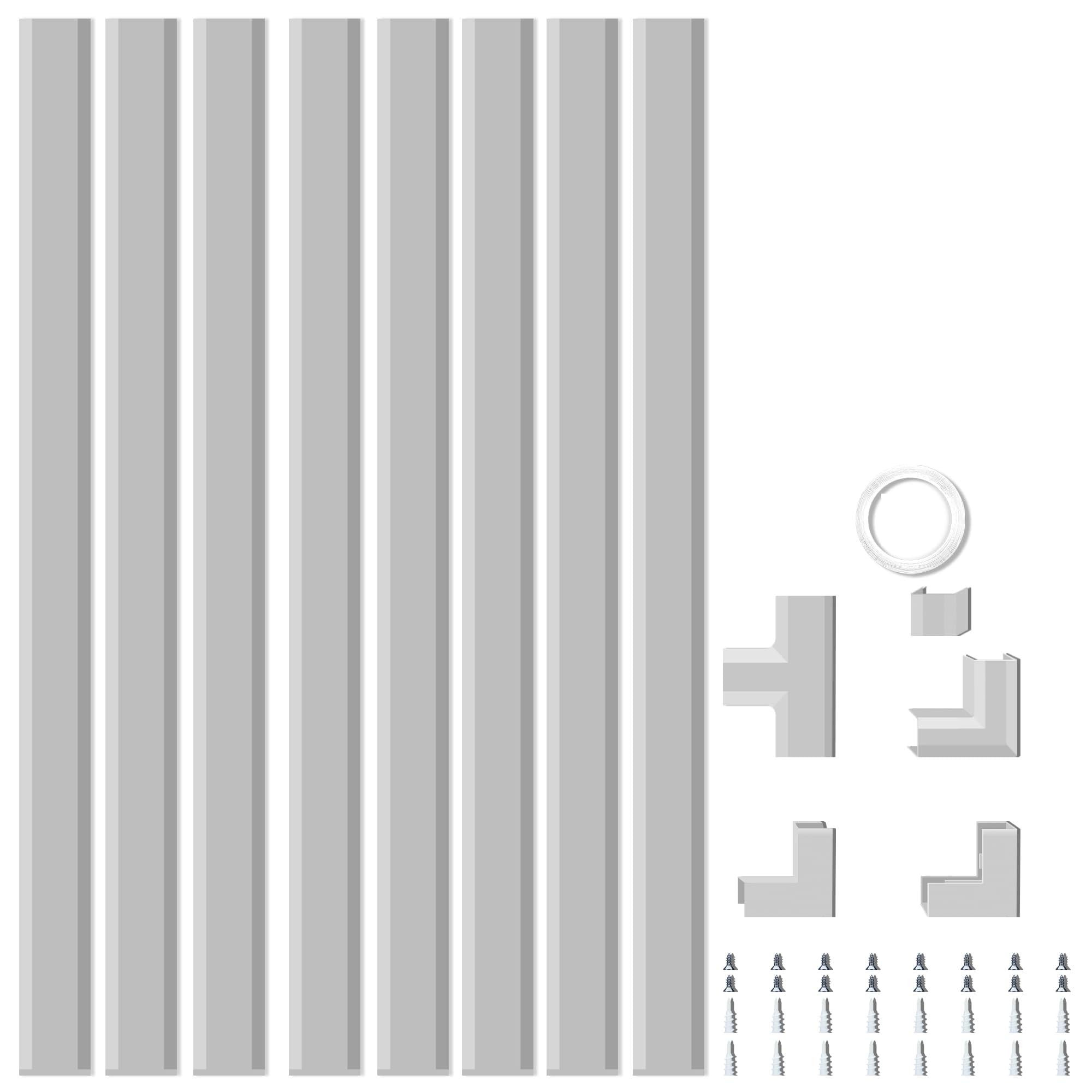 MUDEELA Cable Trunking Kit, 3.2 Meter Concealer, Cable Tidy Cable Raceway, Cable Management Kit for Home Office - 8X L400mm, W30mm H17mm, Grey