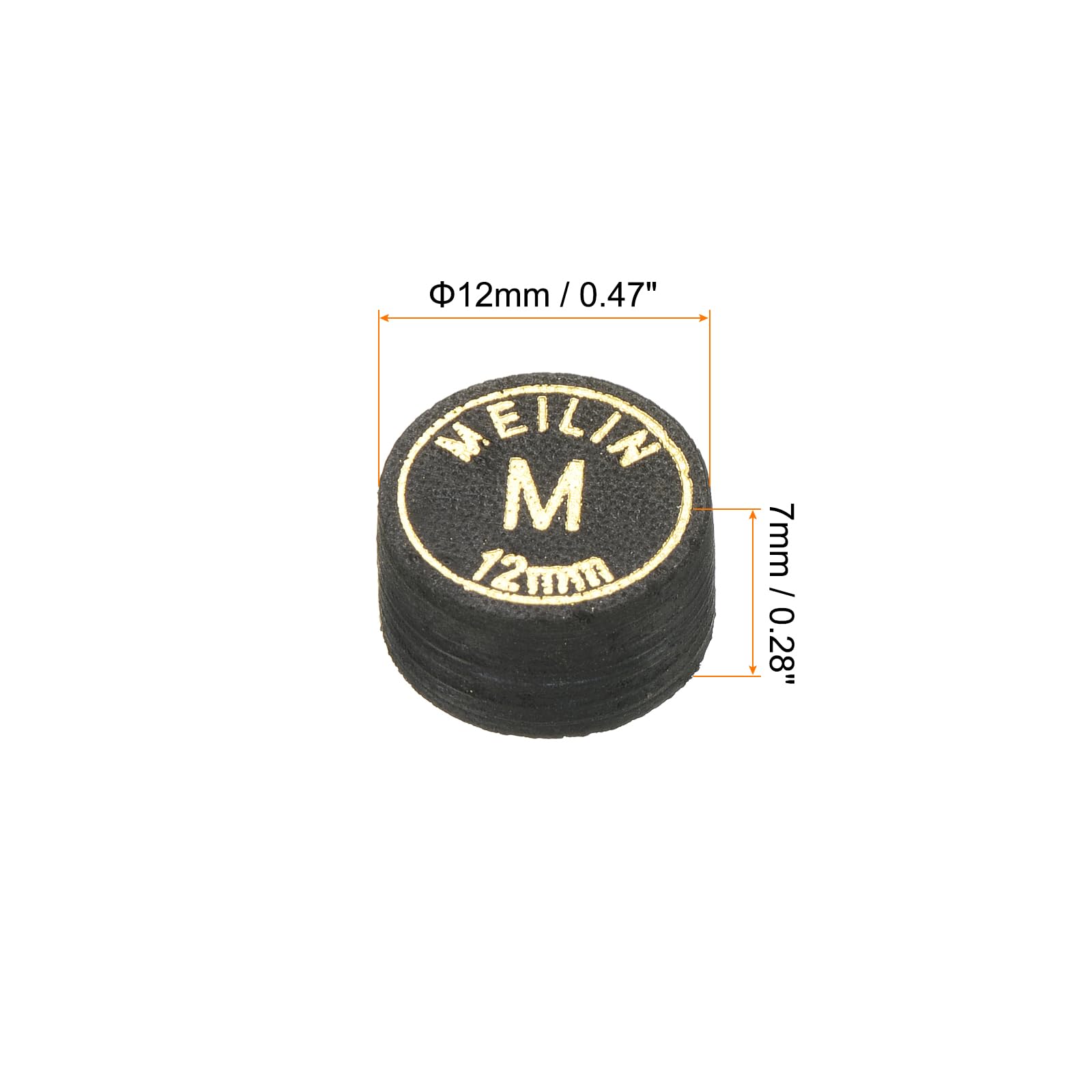 PATIKIL 13mm Punte per Stecche Biliardo, Confezione 6 Punte Medie a Strati Multipli per Stecche Biliardo, Punte Incollate per Stecche Snooker, Accessori per Biliardo, Nero