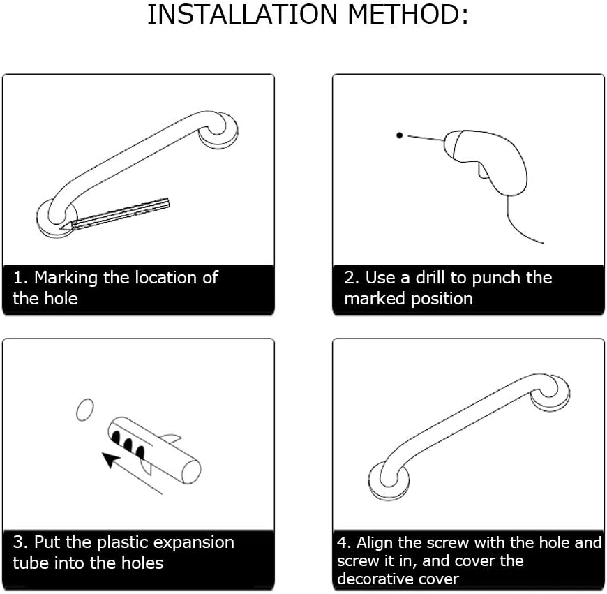 Shower Grab Bar Bathroom Handicap Safety Grab Bar Stainless Steel Gold Plating Bathtub Handrail