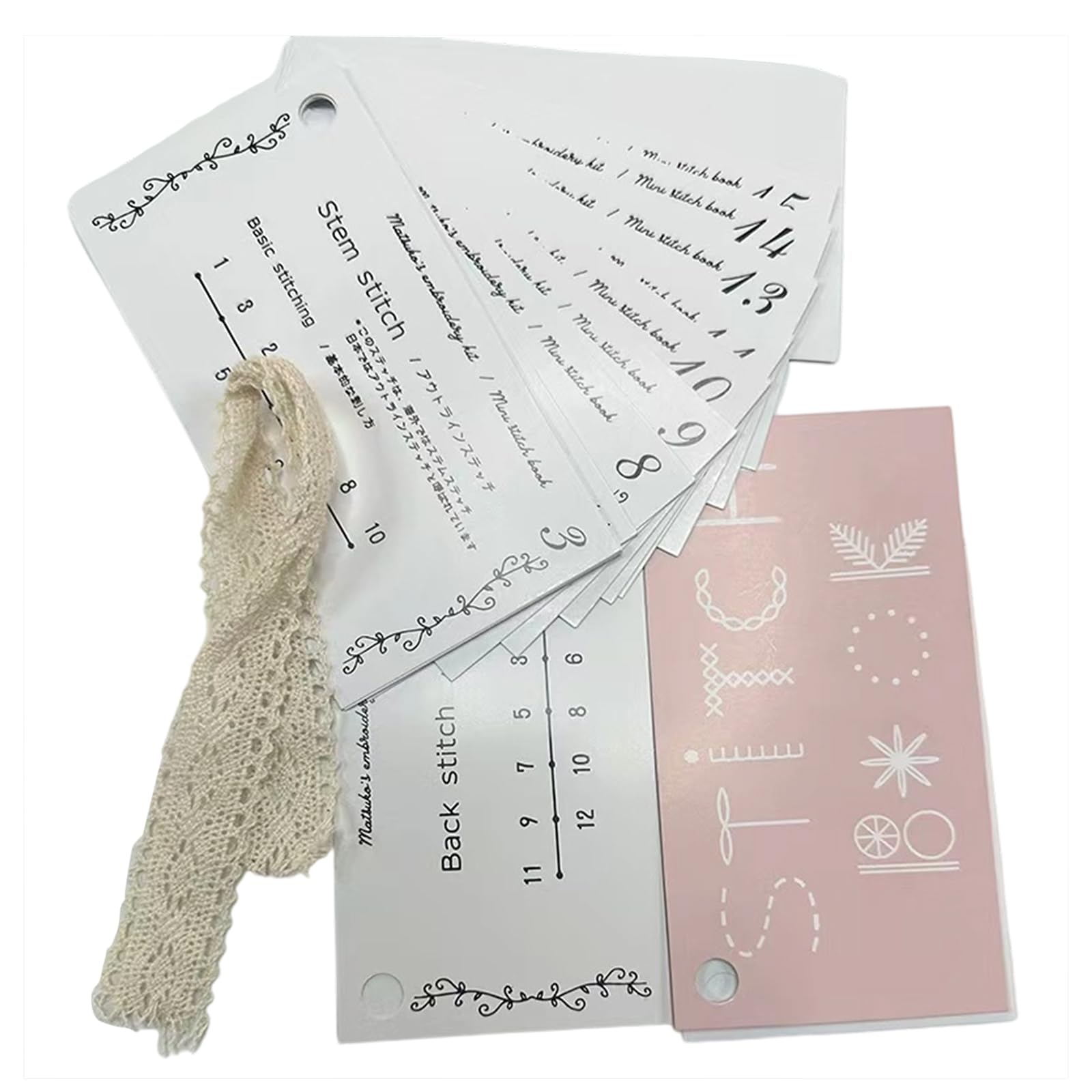 Buxuaaaa Embroidery Reference Book with Step by Step Illustrated Instructions Stitching Guides for Beginner Craft Enthusiasts Hand Stitching Craft Manual