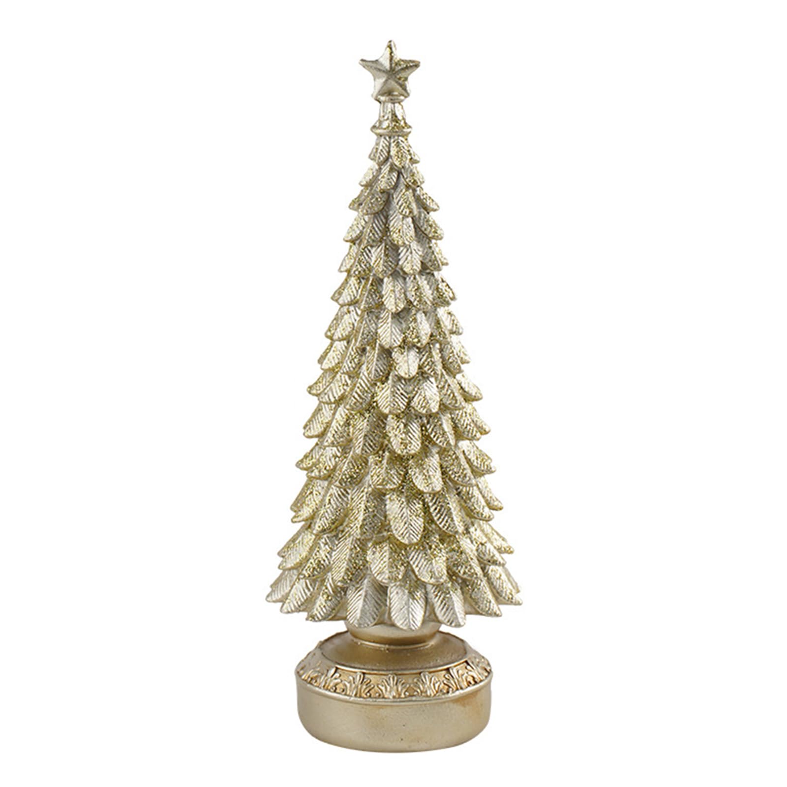 KAQNTUD Resin Christmas Tree Figure Ornament Miniature Decoration for Living Room Bedroom Office Desk Display Stable Base