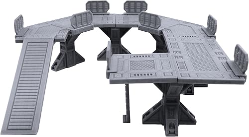 Miniatura 2 de EnderToys Campo de escaramuza industrial de nivel medio, escenario de terreno para Necromunda, equipo de matar, compatible con Sector Mechanicus,