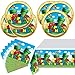 Mario Birthday Party Supplies for Super, Super Bros Birthday Party Plate Paper Napkin Tablecloth Set