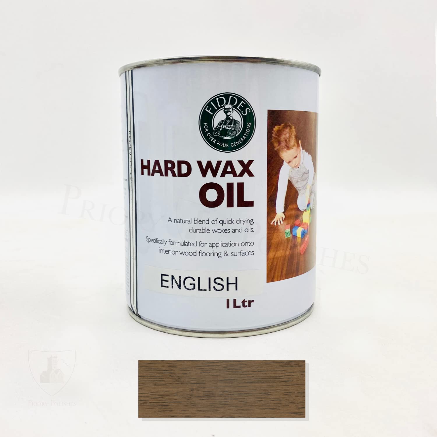 Fiddes Hard Wax Oil Tints - Clear Satin, for Floors, Doors & Furniture (English) 1L