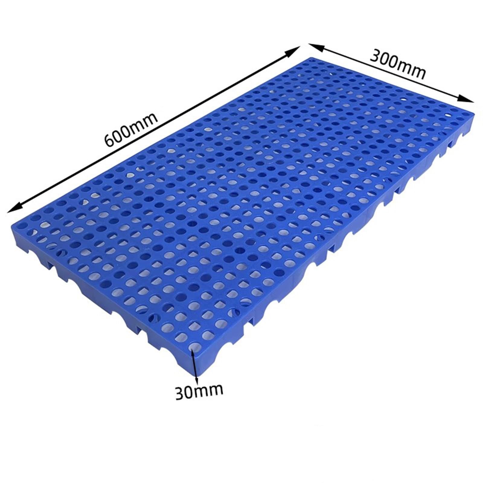 Bastidores de almacenamiento de palés de plástico resistente de 600 x 300 mm, a prueba de humedad, almohadillas de rejilla empalmables y apilables, alta capacidad de carga para almacén y cocina (juego