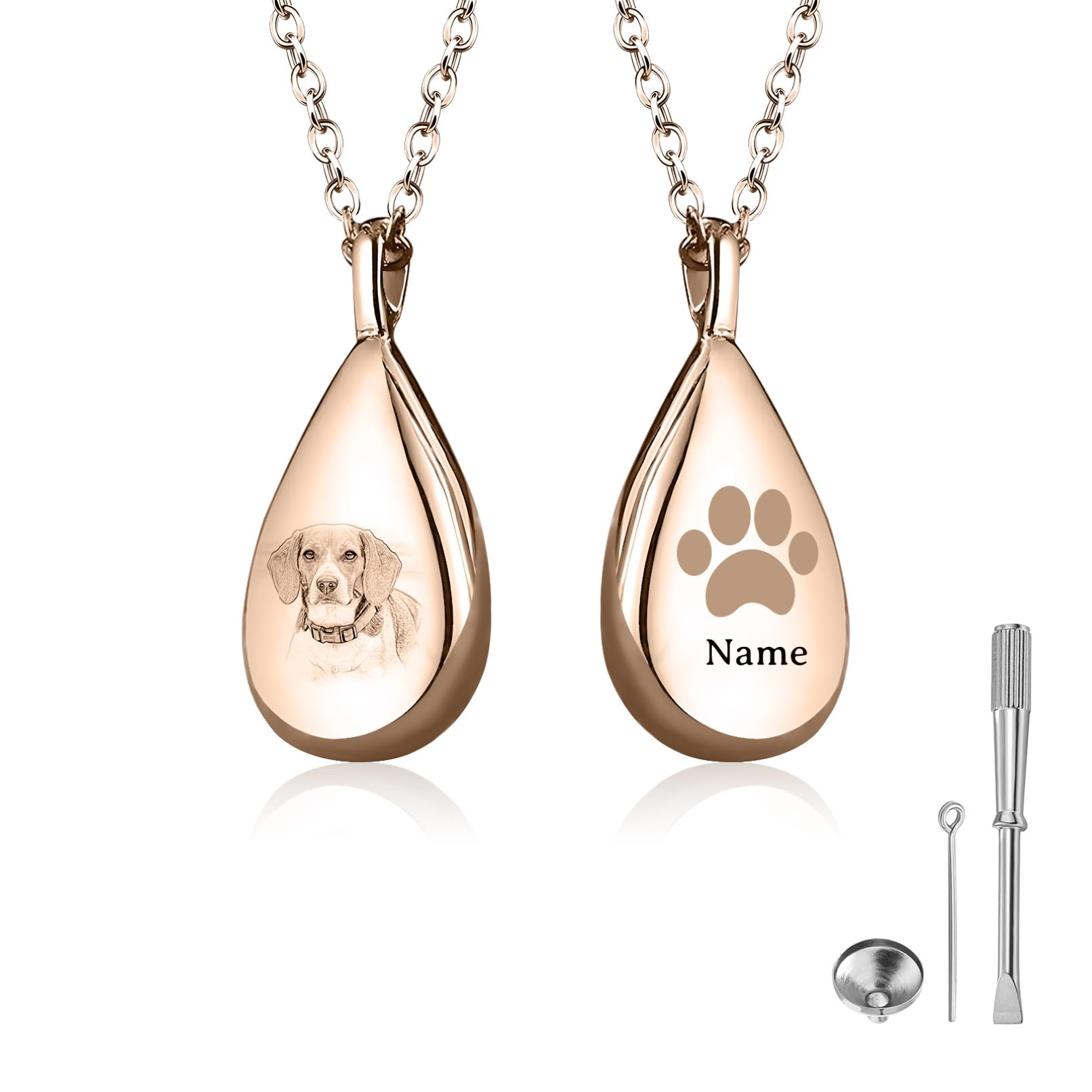 Lrnkaztic Custom Pet Ashes Necklace Personalized Memorial Urn - memorials and funerary pet | Mubboo