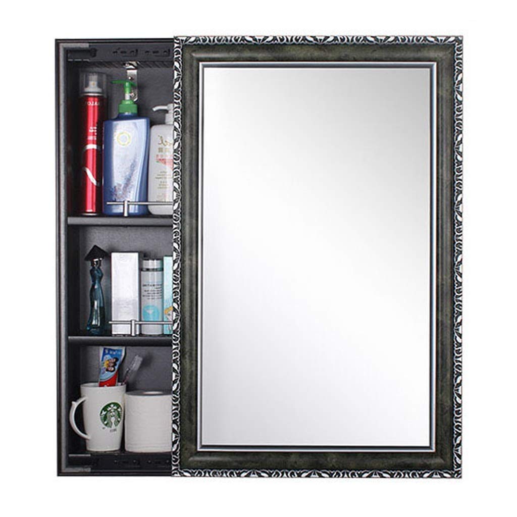 TYUHDUYUR Wall-Mounted Toilet Storage Mirror Box Bathroom Cabinet Mirror Locker (Color : #1 Size : 50 * 80Cm) 9 60 * 80cm