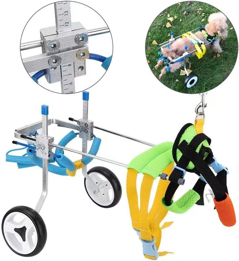 REMEK Sedia A Rotelle per Zampe Posteriori Cani, Carrello per Animali Piccolo/Medio/Grande Pet Walk Assistant per La Riabilitazione delle Zampe Posteriori