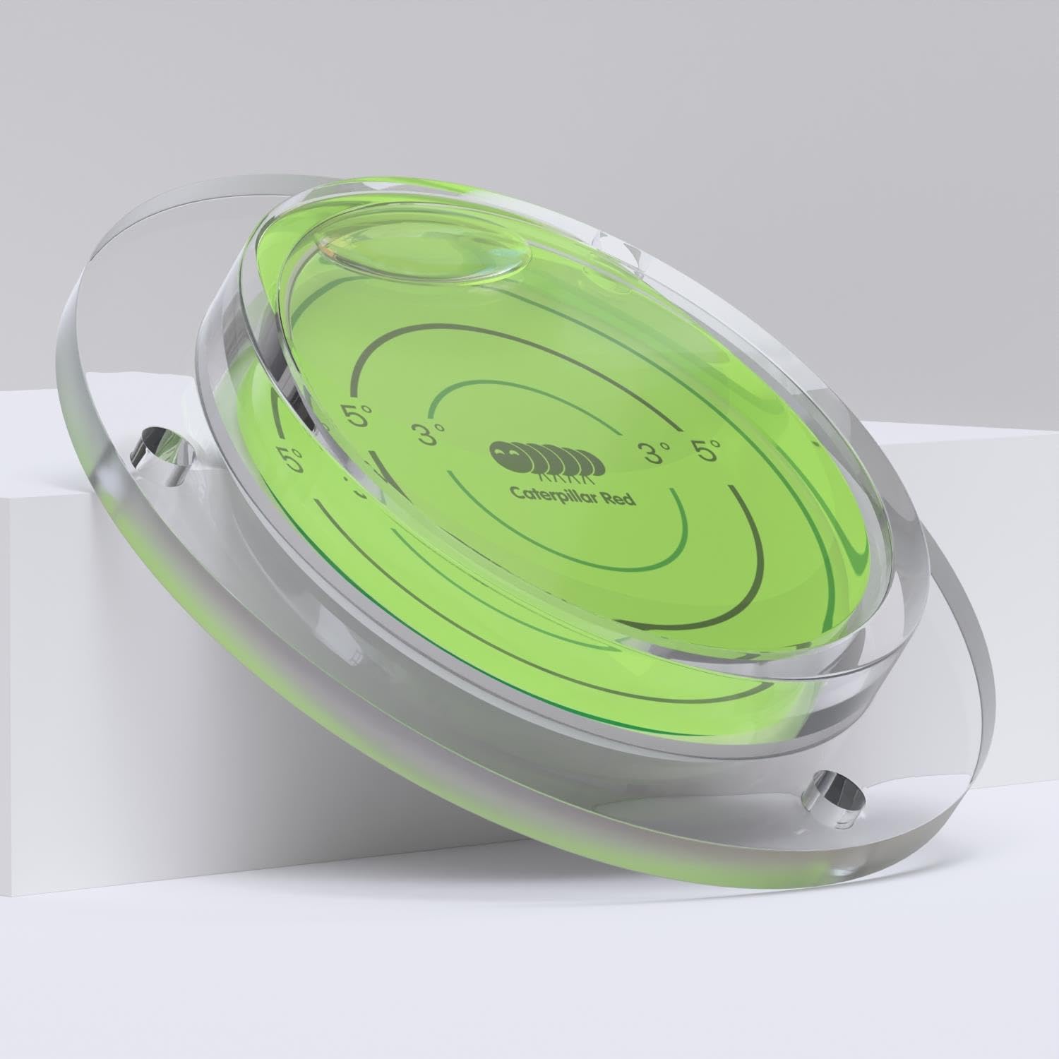 Livella a bolla circolare acrilica 100 mm, grande flangiata, graduata, bullseye