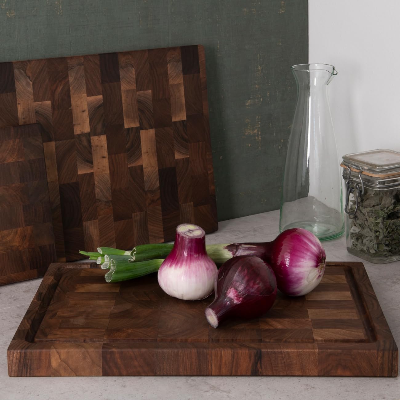 Stirnholz Schneidebrett Nussbaum Holz 50 x 35 x 3 cm | Holz-Leute