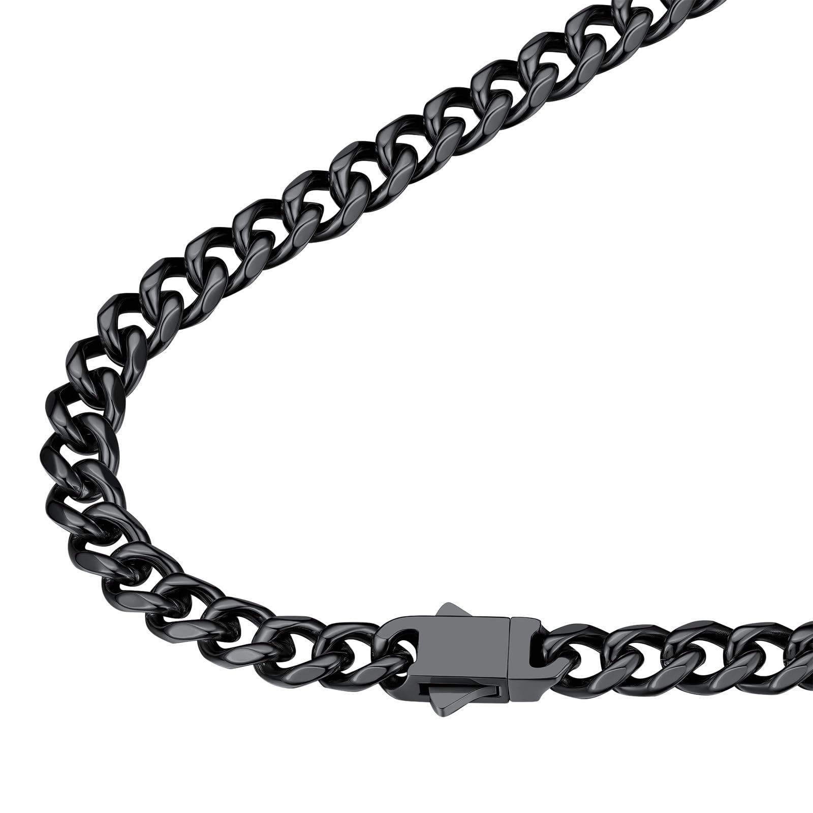 FindChic Miami Panzerkette aus Edelstahl Breite 6/9MM Kubanische Dicke Kette Länge 45/50/55/60/65/71/76cm
