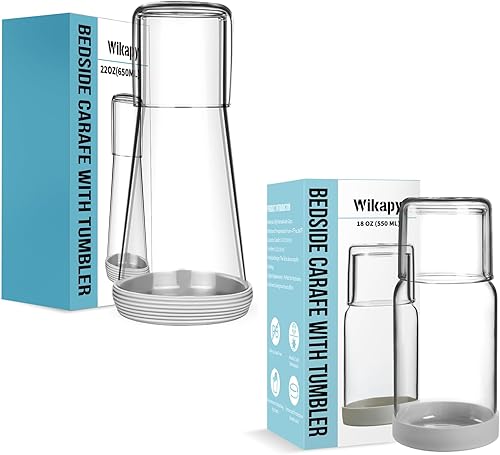 Paquete de jarra de agua de cabecera de 22 onzas y jarra de agua de cabecera de 18 onzas