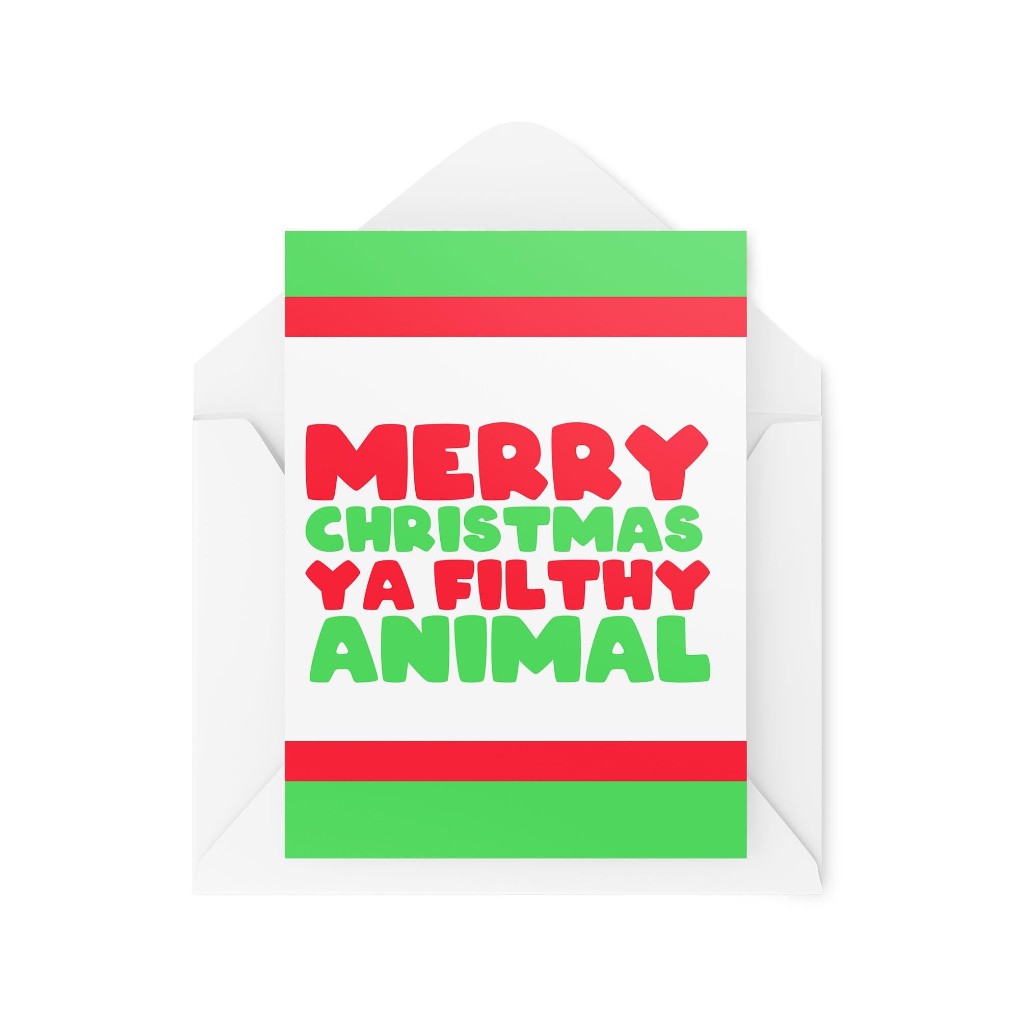 Funny Christmas Cards - Merry Xmas Ya Filthy Animal - Joke Christmas Card - Banter Card - Seasonal Greetings Cards - Festive Cards - CBH1867