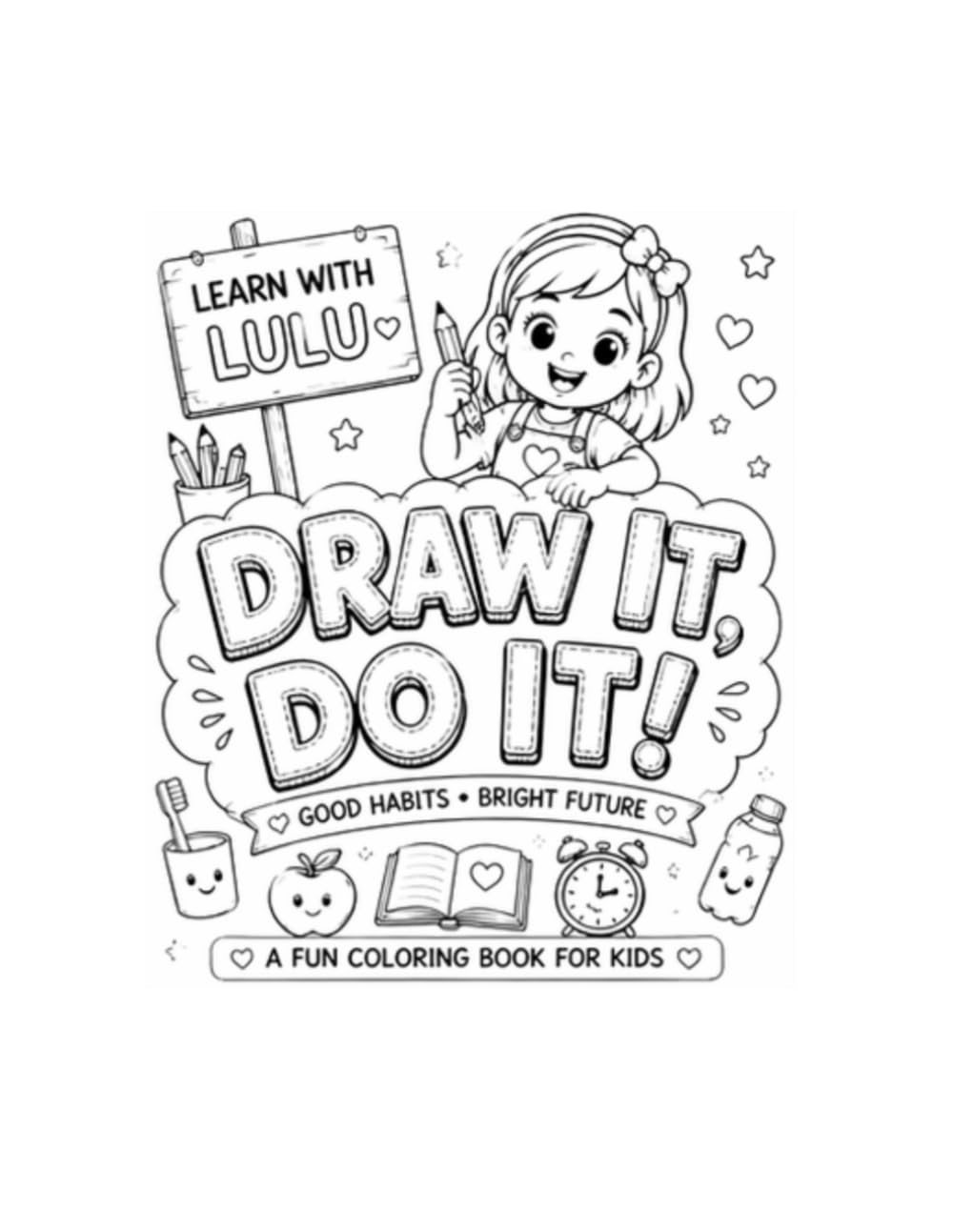 LEARN GOOD HABITS WITH LULU- A fun coloring book for kids: 14 Daily Routines, Manners and healthy habits to color,learn, and grow. Fun activities for kids 3-8