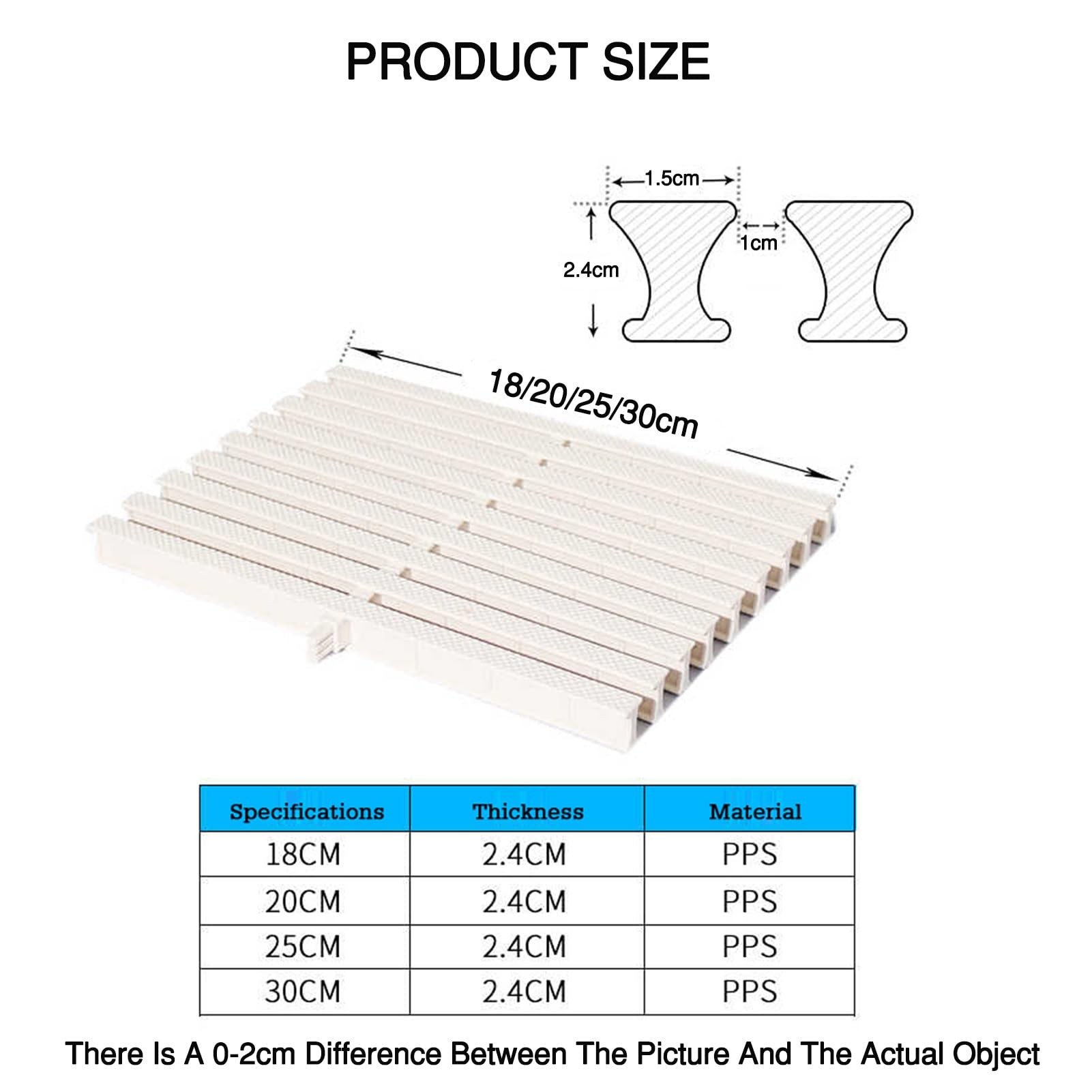 Cubierta modular de drenaje de piscina, rejilla de plástico PPS, adecuada para baño, patio y borde de piscina