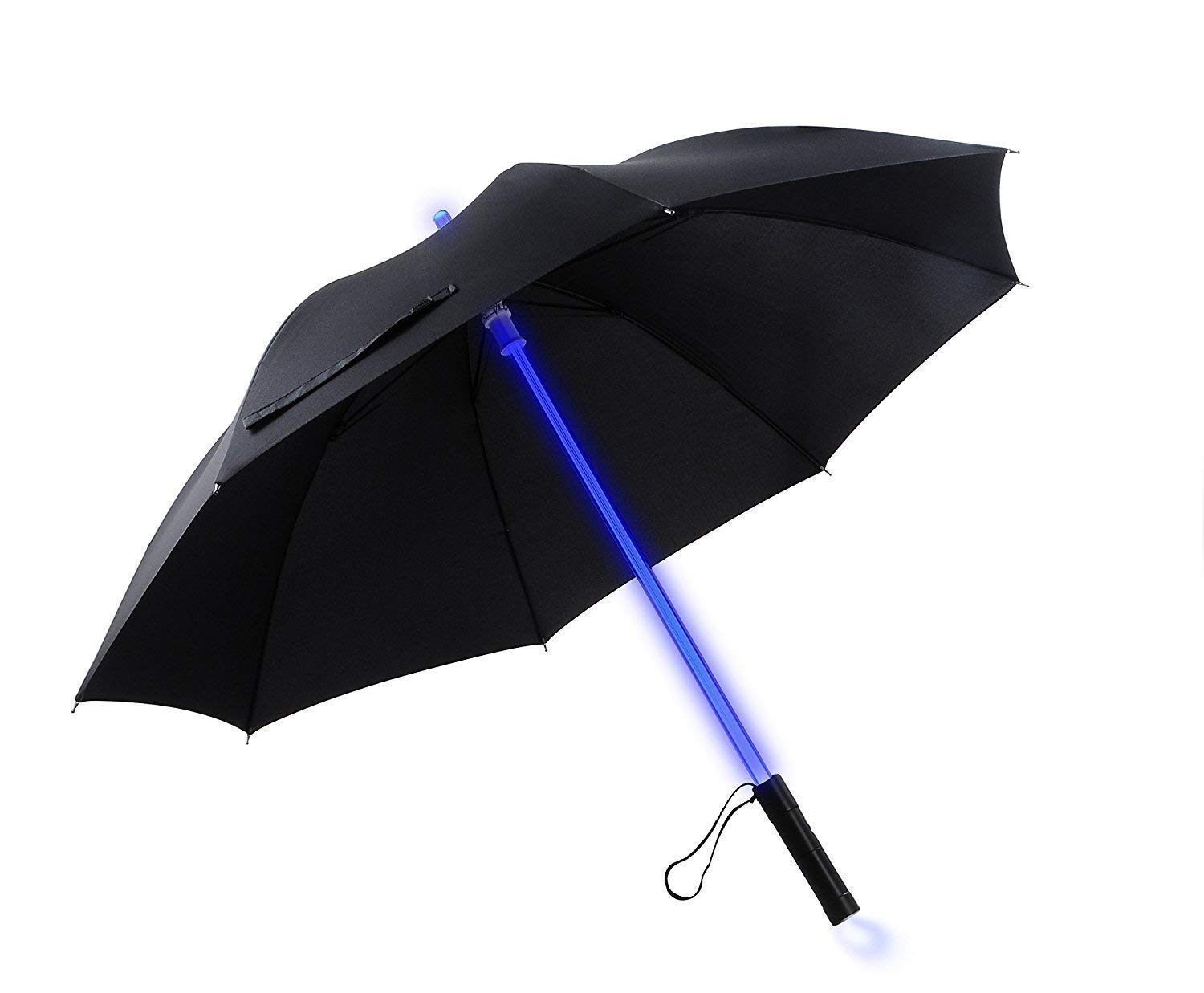 NEO+ Parasol z latarką LED, miecz świetlny, podświetlany czarny parasol z 7 kolorami
