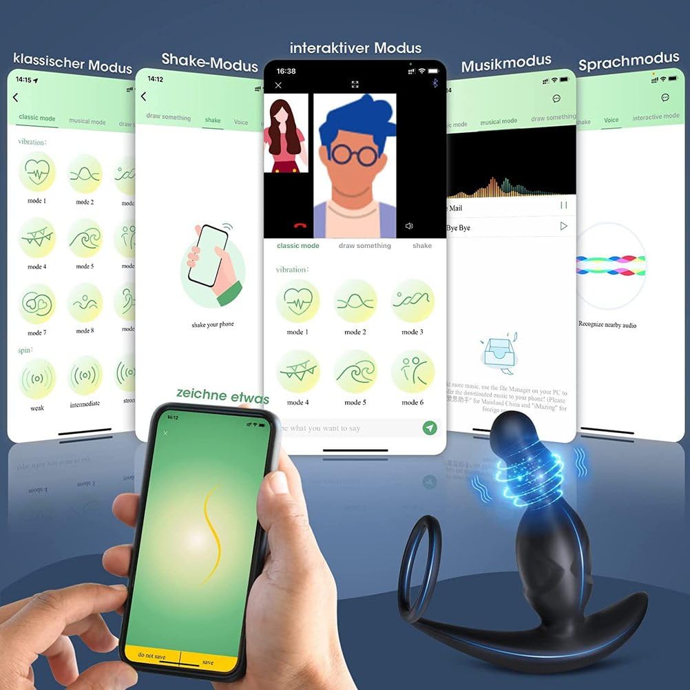 Generico Vibratori Anali, Giocattoli Sessuali Per Adulti, Anello Vibrante Per Il Pene, Telecomando, Vibratori Per Uomo E Donna, Plug Anale Con 9 Vibrazioni E 3 Rotazioni Con Anello Per Pene