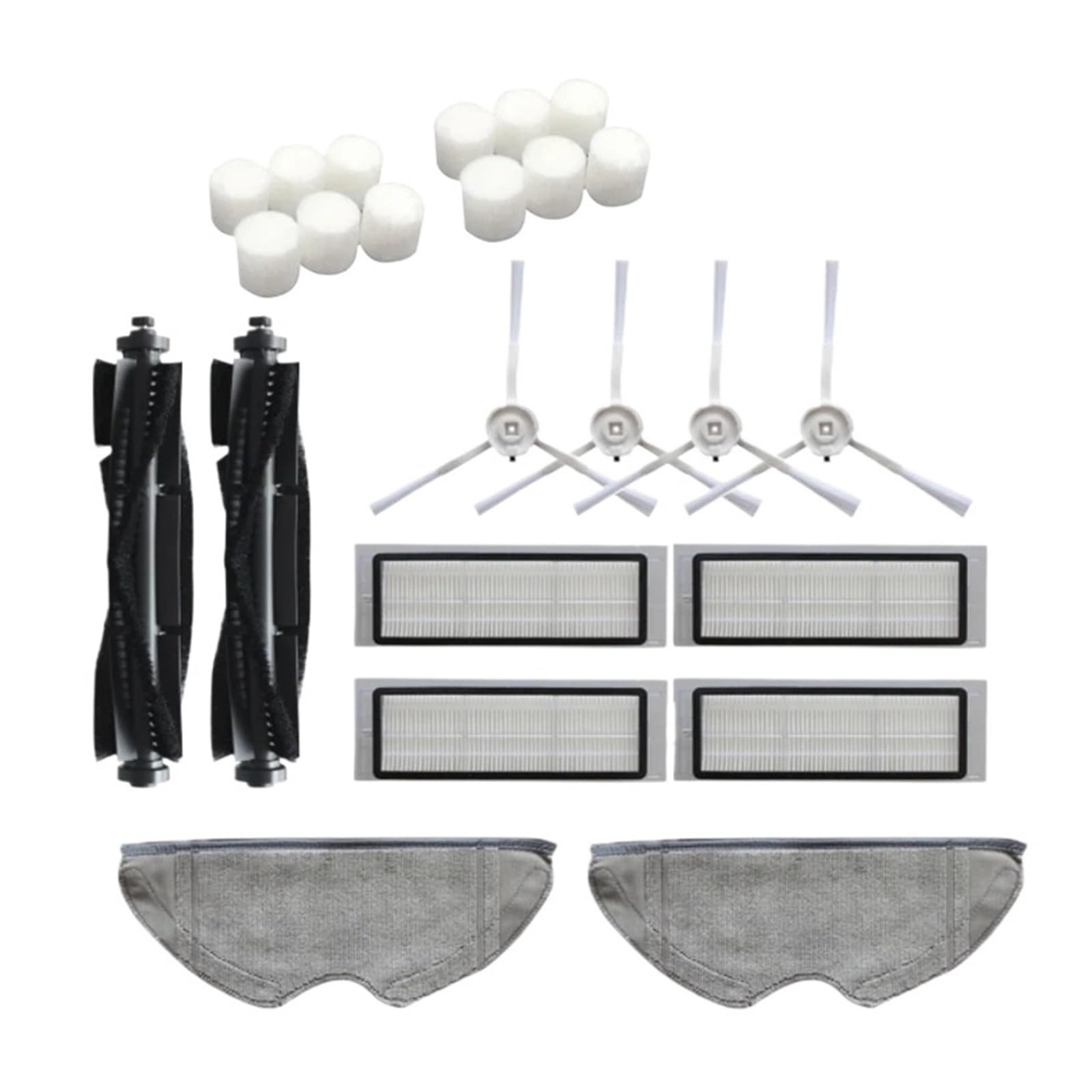 24 Uds. Cepillo Principal Lavable, cepillos Laterales, paño de fregona con Filtro Hepa. Compatible con Piezas de aspiradora robótica Robot 360 S5 S7