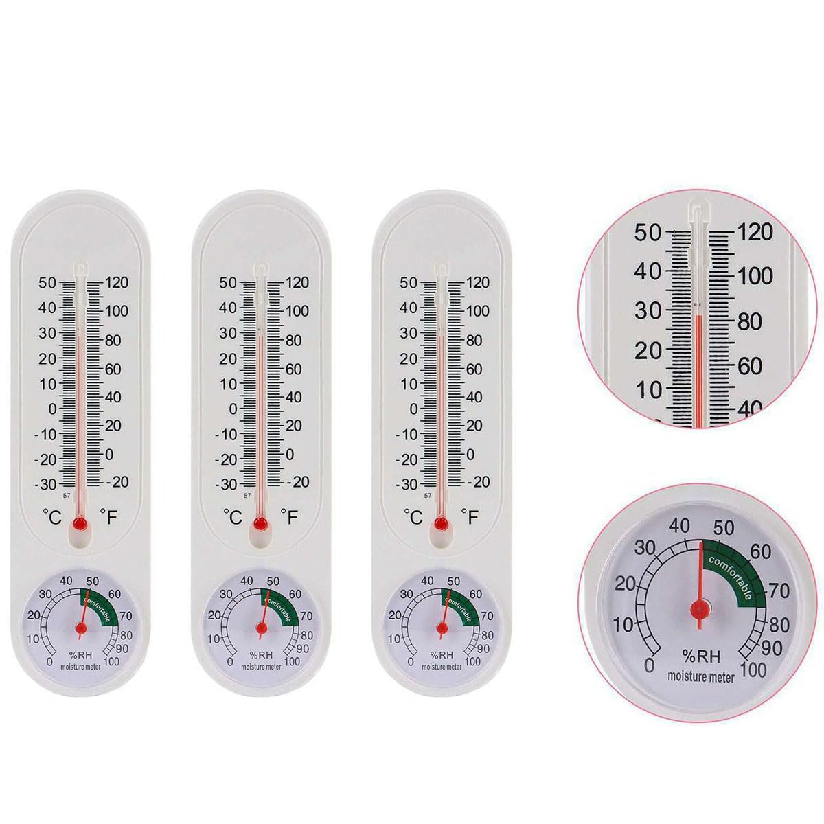 HFLWYWD Outdoor/Indoor Thermometer Hygrometer Humidity Meter,Thermometer, Temperature and Humidity Meter with Celsius/Fahrenheit for Greenhouse Home Office