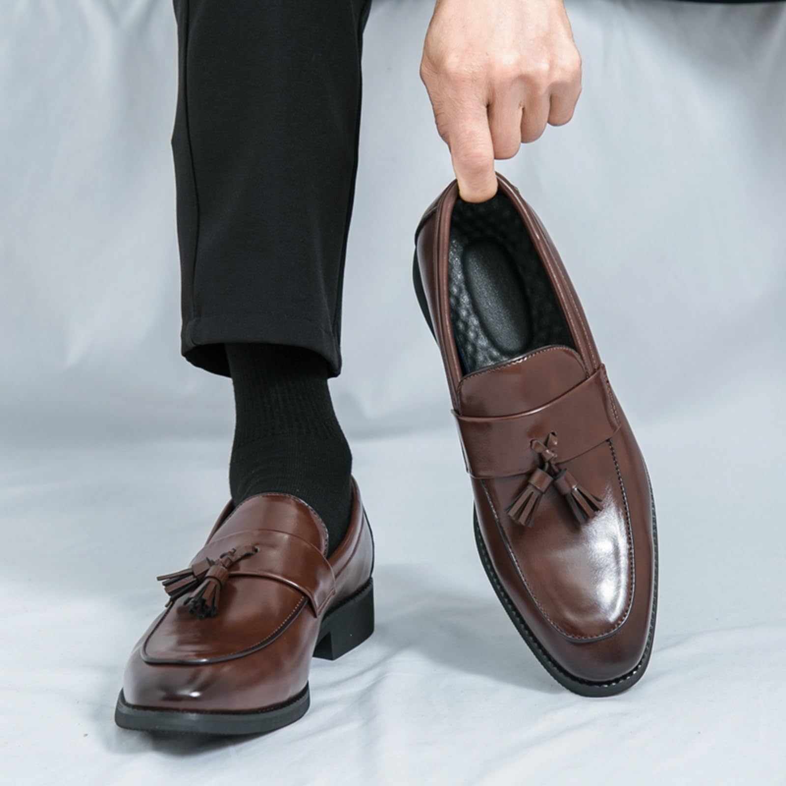Męskie buty wsuwane z frędzlami, wygodne, na lato, mokasyny