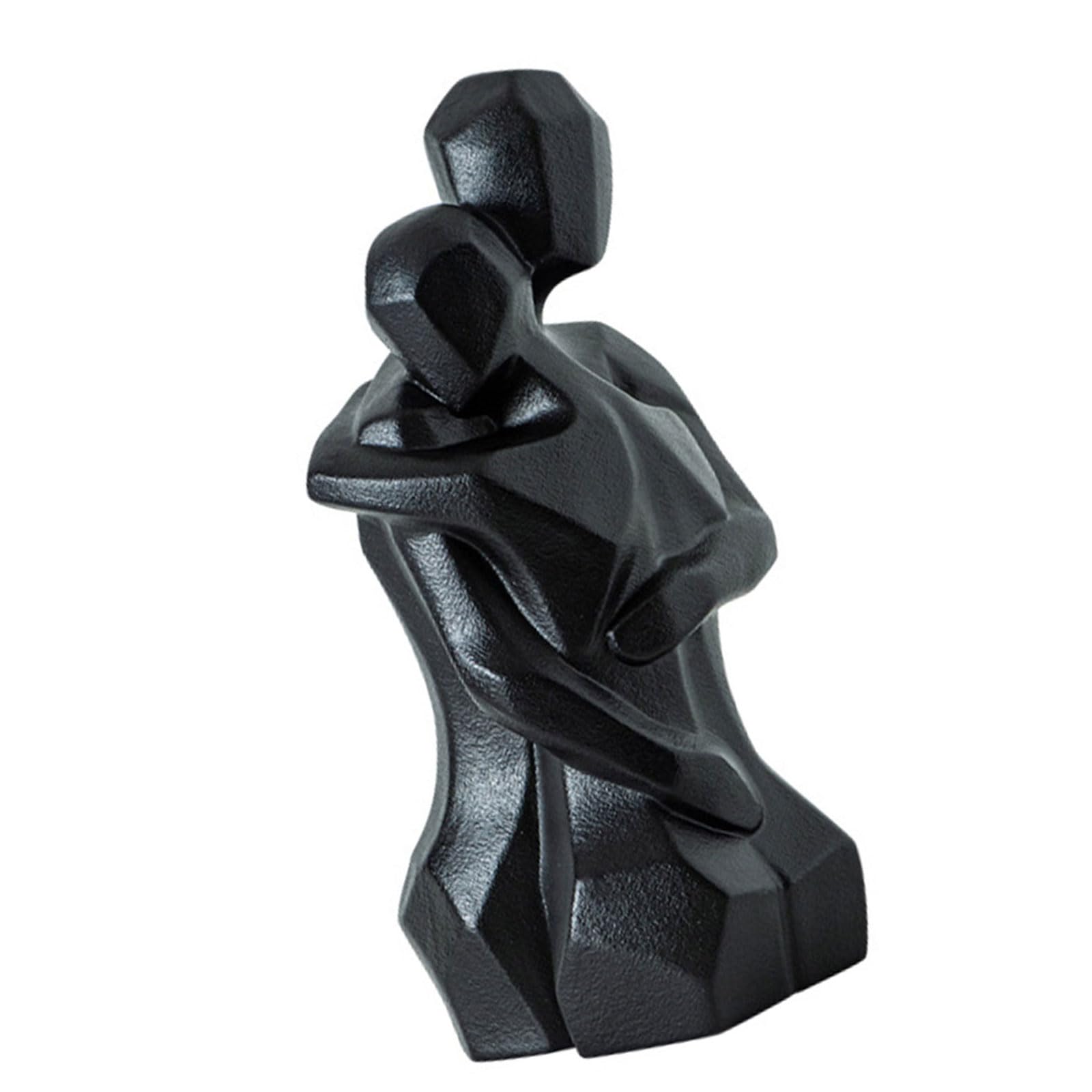 ZBIianxer Handcrafted Ceramics Embracing Couple Statue Symbolizing Love Artwork for Living Room Shelf Display Modern Minimalists Home Decoration