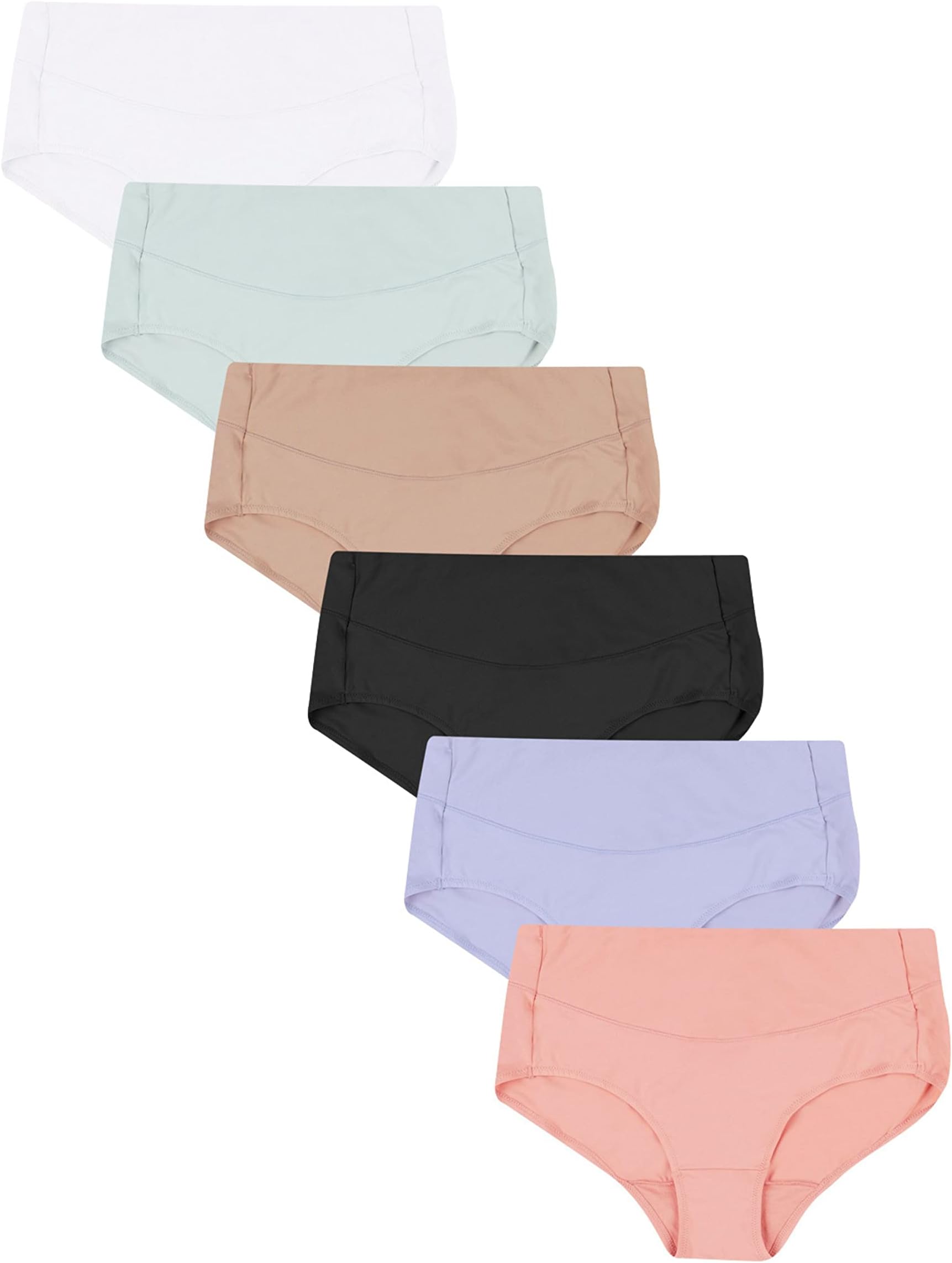 Women's Smoothing Microfiber No-Show Panties Pack, Moisture-Wicking, 6-Pack (Colors May Vary)
