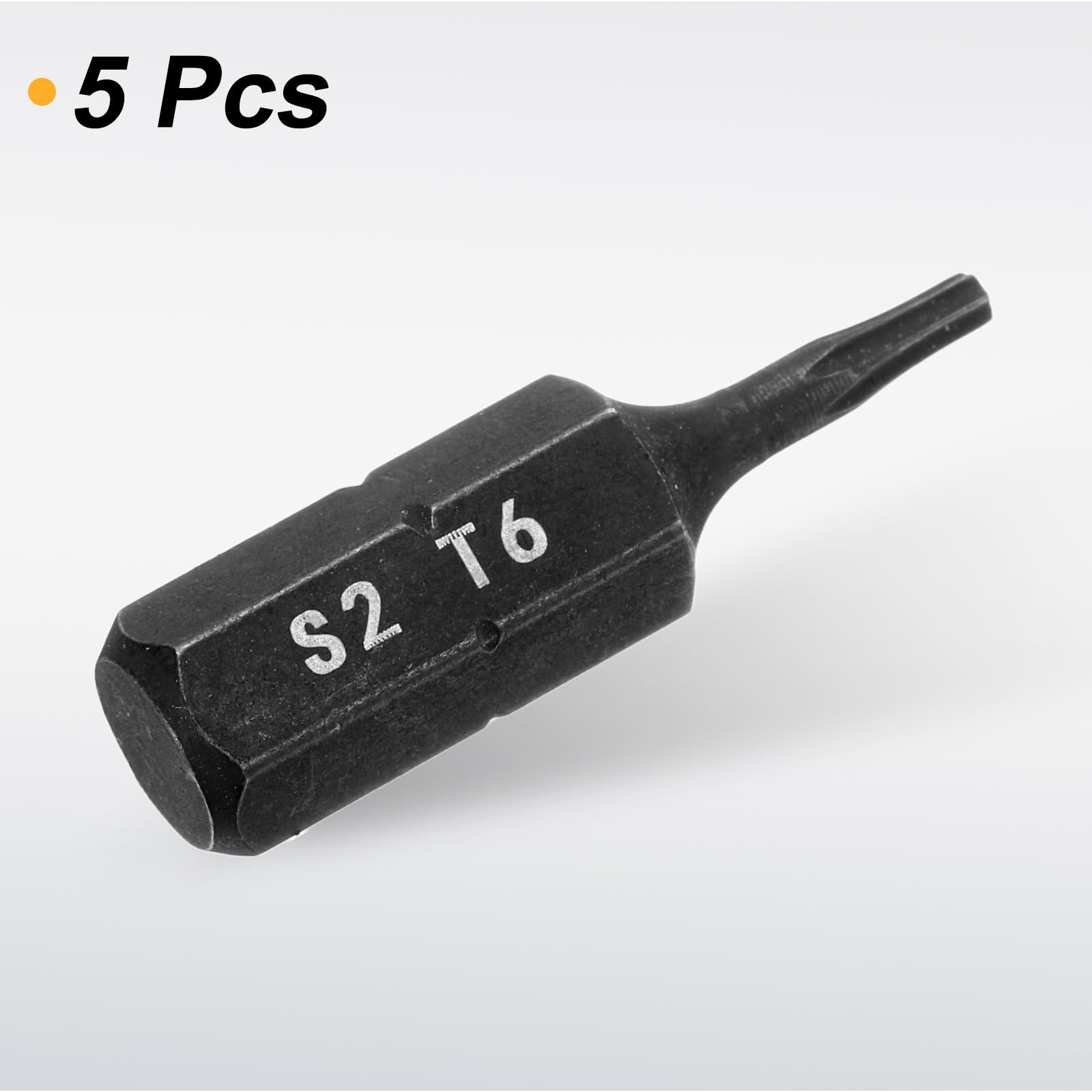 HARFINGTON T6 Torx Screwdriver Bits - 5 Pack 1/4 Inch Hex Shank, 25mm Length, Magnetic S2 Steel