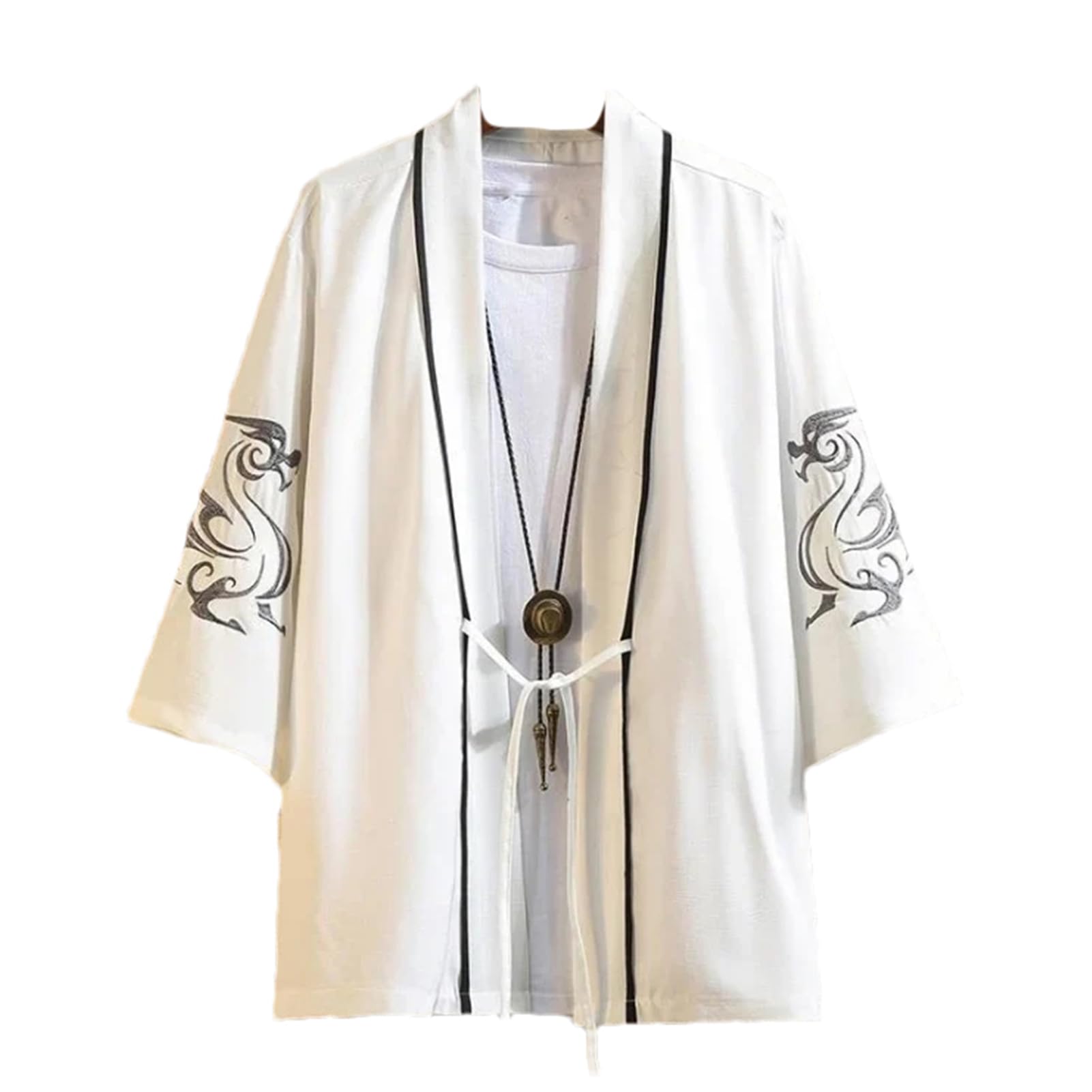 Hanfu - Chaqueta tipo kimono japonés para hombre, estilo antiguo, capa de disfraz antiguo de Ukiyoe