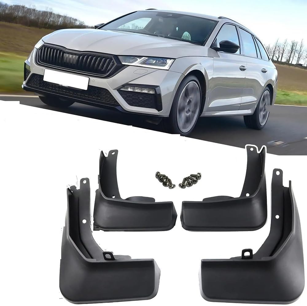 RESKIU 4PCS Mud Flaps for Skoda Octavia NX A8 RS Berlina Liftback Combi 2020 2021 2022, Splashproof No Drill Easy Install Front Rear Wheel Protection Fender Mudflaps All-Weather Splash Guards