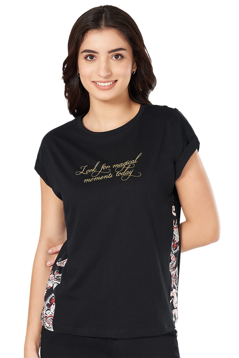 dreamz by pantaloons Women's Text Print Comfort Fit Top-picture-31