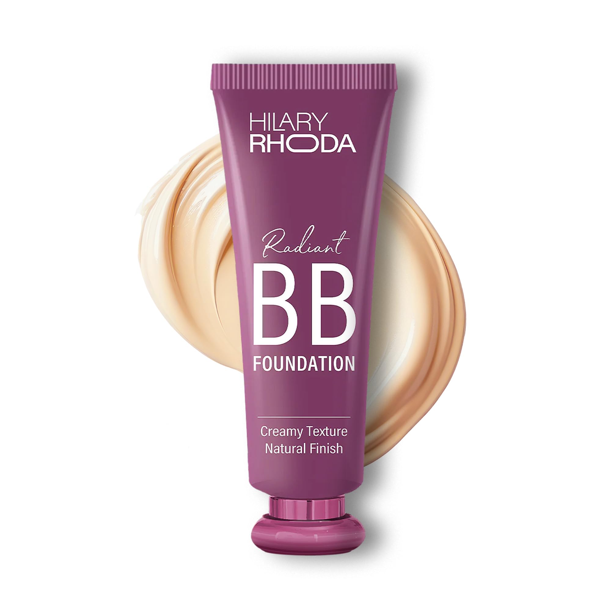 Hilary Rhoda Radiant BB Foundation | Ultra-Creamy & Lightweight Formula | 9 to 5 Stay | Hides Blemishes & Dark Spots | Blends Easily | BB Cream | Dewy Finish | 60g (Beige| Shade 02)-image-14